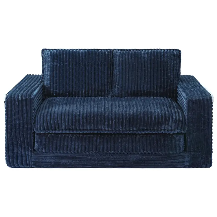 2er Schlafsofa Cord 140 cm breit, Hochdichter Schaumstoff, ohne Montage Dunkelblau | Sofas, Sessel & Hocker