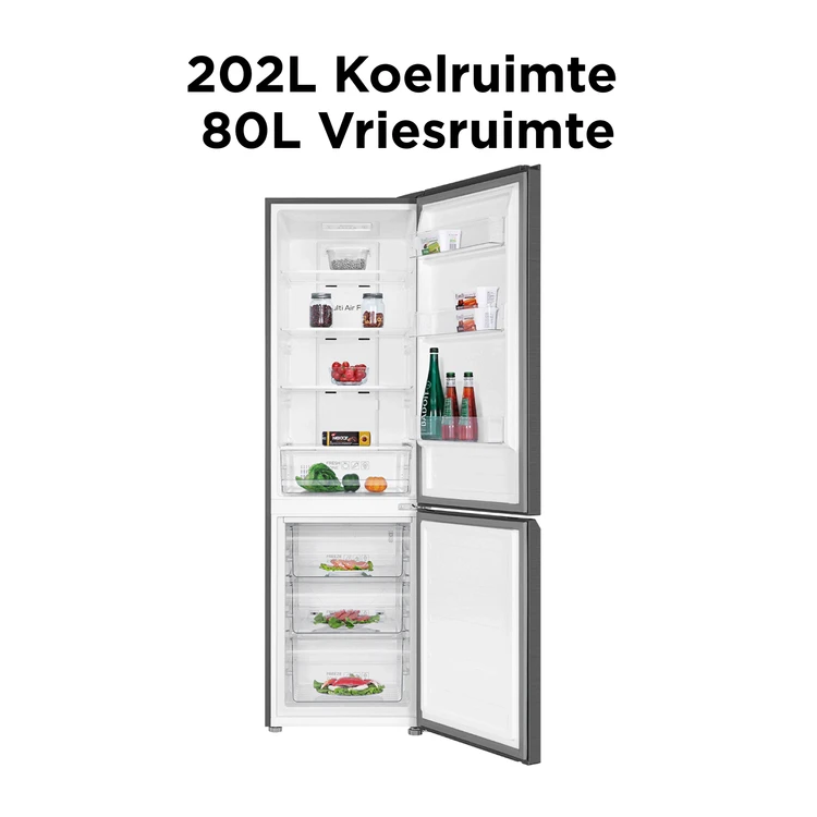 TCL RF366BSE0NL koel-vriescombinatie, koelinhoud 202 L