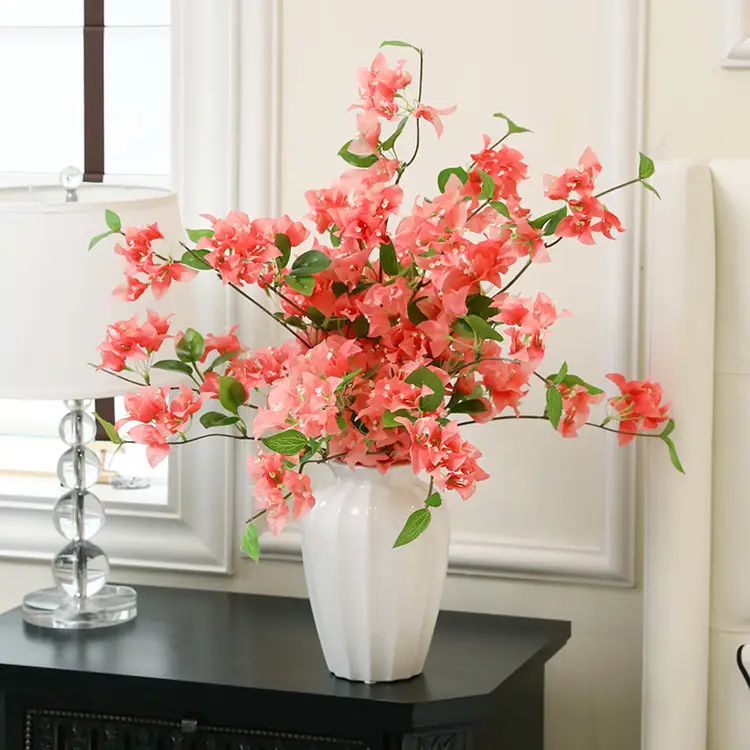 5 Stück 29,52 Zoll/74,98 cm Bougainvillea künstliche Blumen, künstliche Bougainvillea Zweige, künstliche Blumenranken für Zuhause, Garten, Hochzeit, Party, Innen- und Außenbereich, Blumenstrauß und DIY-Dekoration (Rosa)