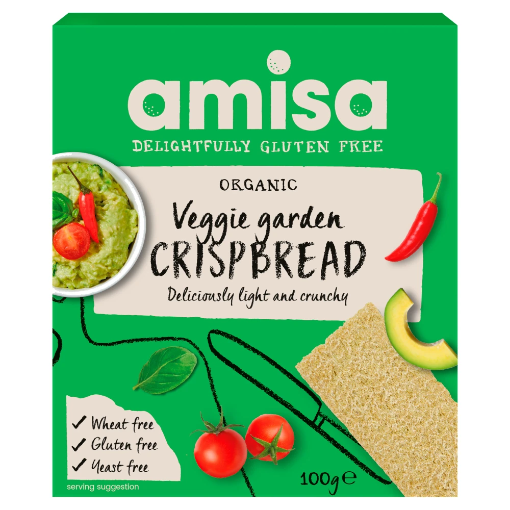 Amisa Organic Gluten Free Veggie Garden Crispbread 100g | Crackers