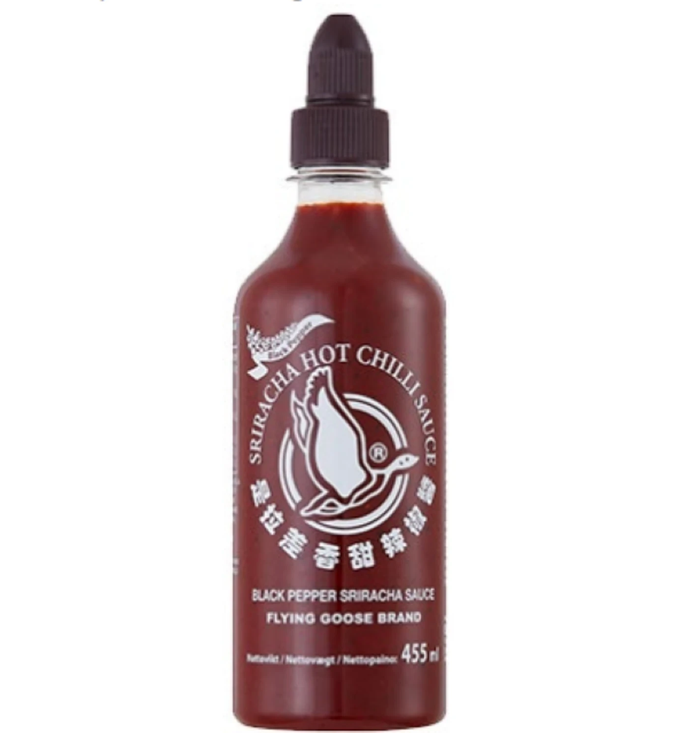 Flying Goose Sriracha-saus met zwarte peper 455 ml | Tafelsauzen ...