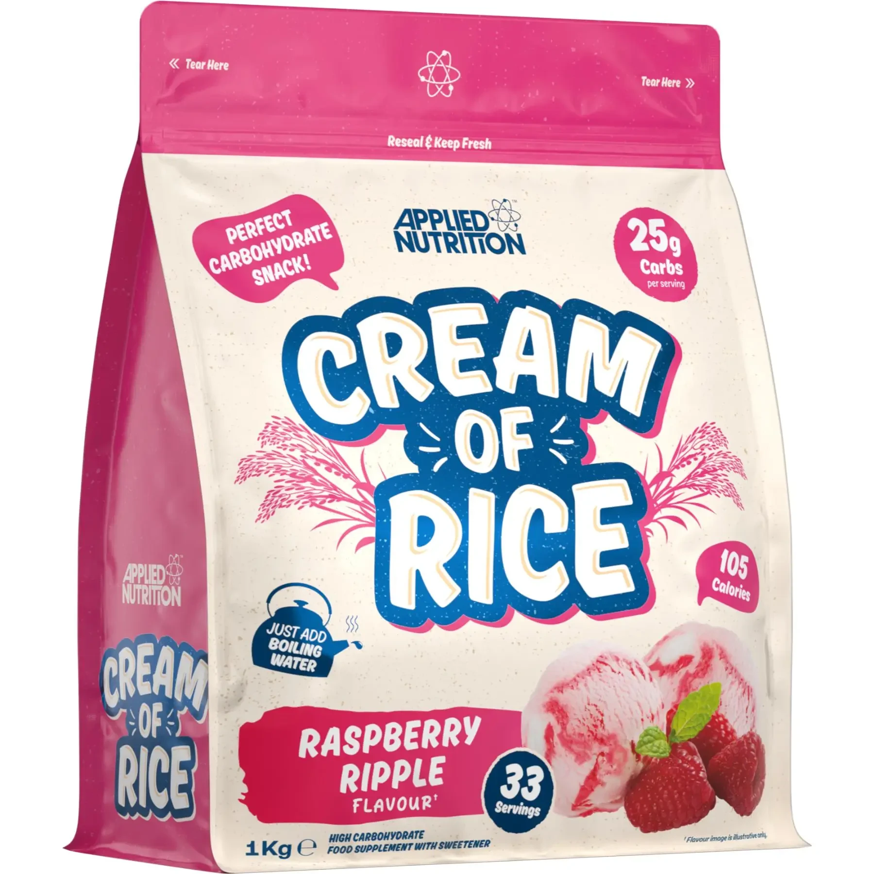 Applied Nutrition Cream Of Rice Raspberry Ripple -1kg | Sports ...