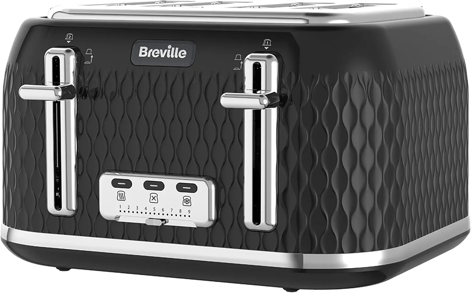 Breville Curve 4 Slice Toaster, High-Lift, Wide Slots, Textured, Black ...