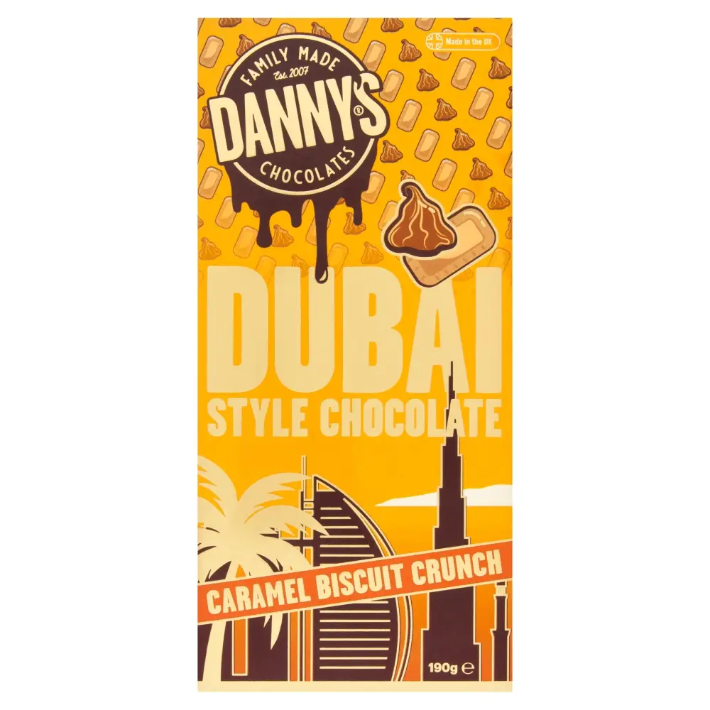 Danny's Dubai Style Chocolate Caramel Biscuit Crunch 190g | Chocolate ...