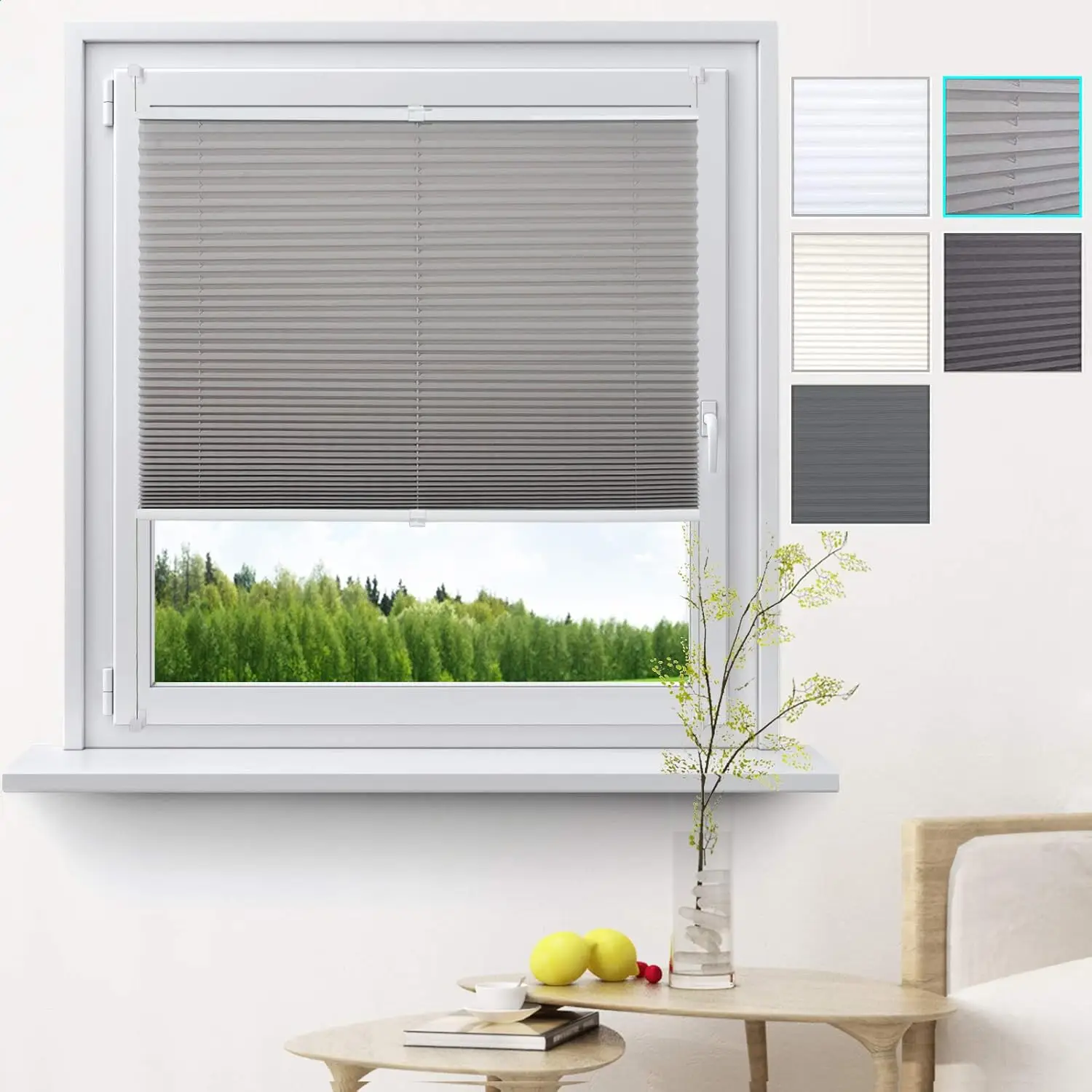 Doppelrollo Klemmfix ohne Bohren Blau 75x110cm klemmrollo