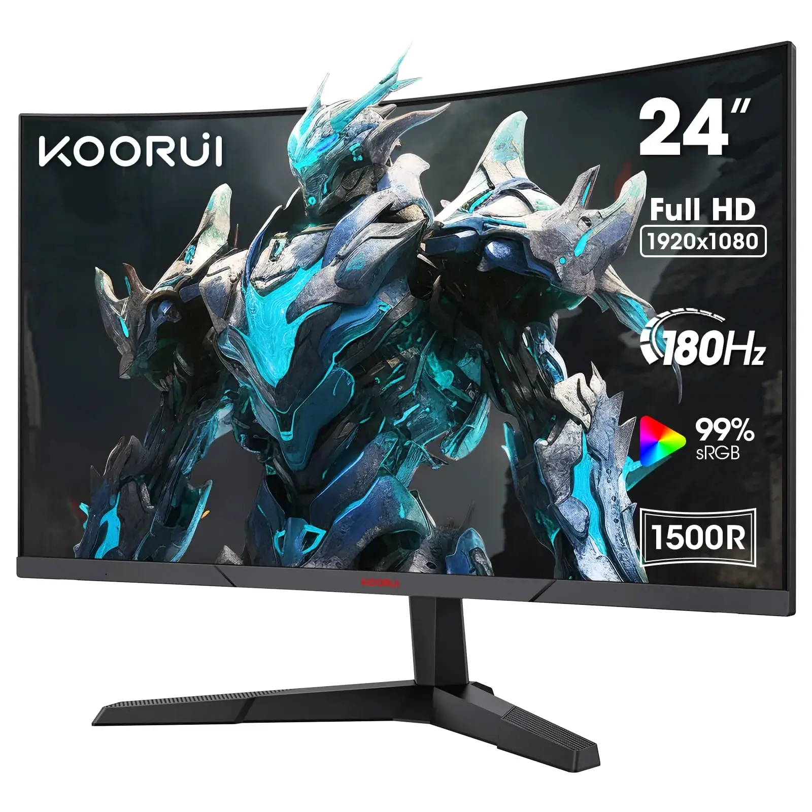 KOORUI 24Inch Gaming Monitor, MG24A12FV2, 180Hz Curved Monitors, FHD ...