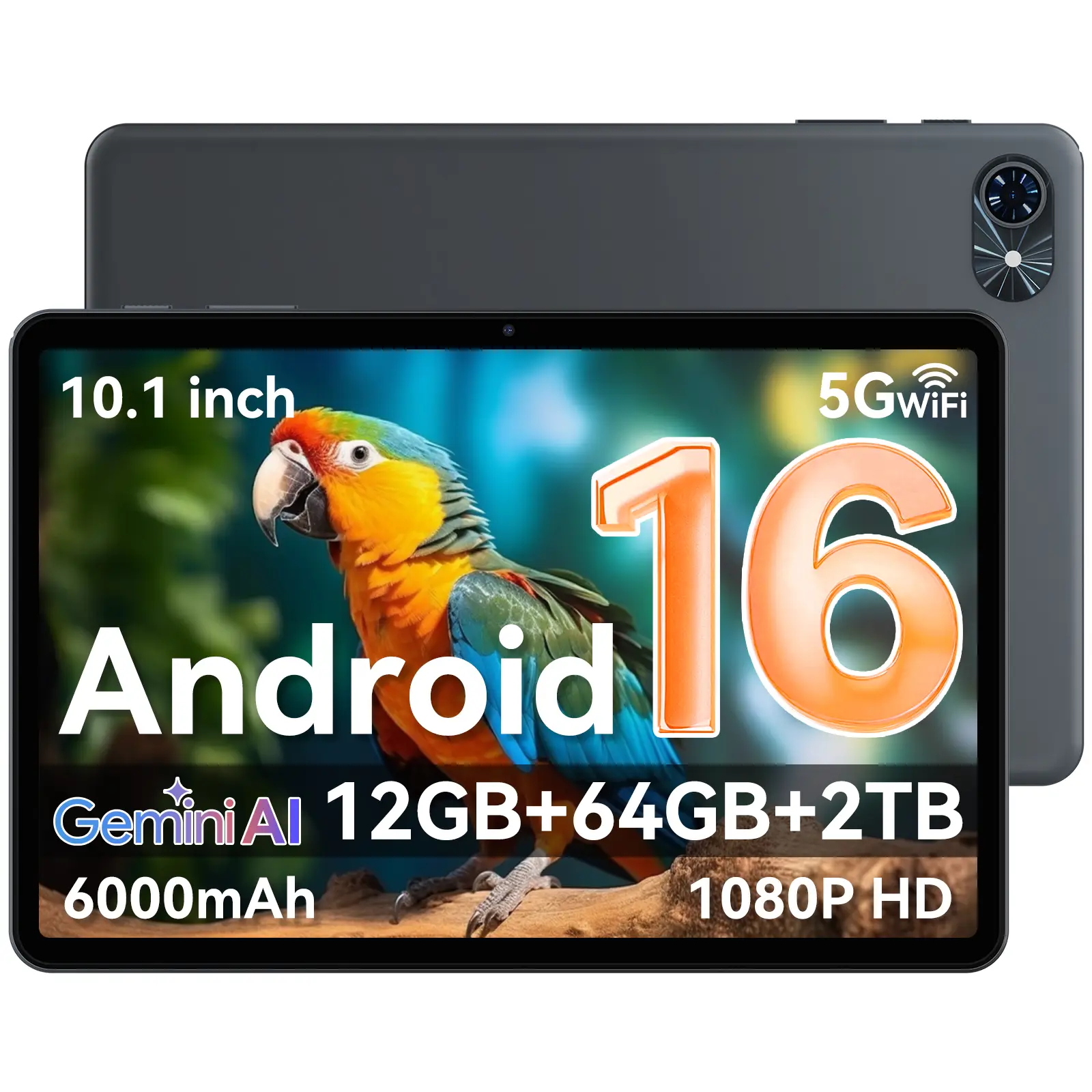 TABWEE T80 Tablet Android 16, 10.5 Inch 12GB(4+8) RAM+64GB ROM