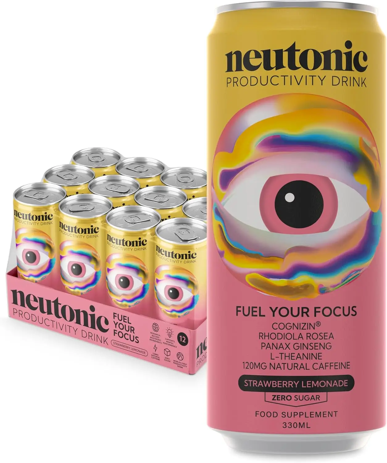 Neutonic Blue Raspberry Colour Neutonic Productivity Energy Drinks Strawberry Lemonade - 12 X 330ml ...