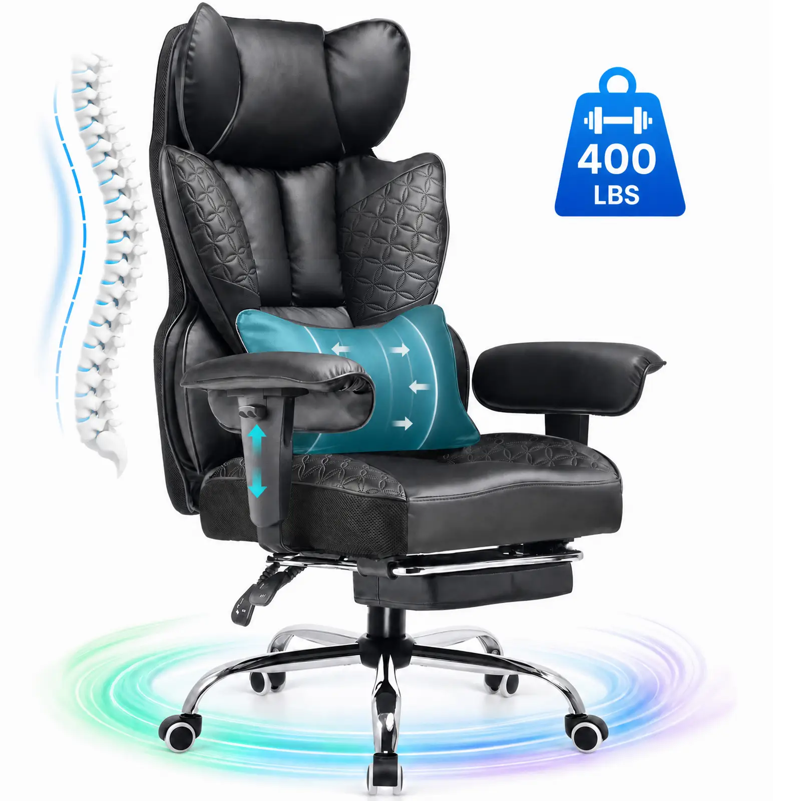 GTPLAYER Gaming Chair, Executive Office Desk Chair with Footrest ...