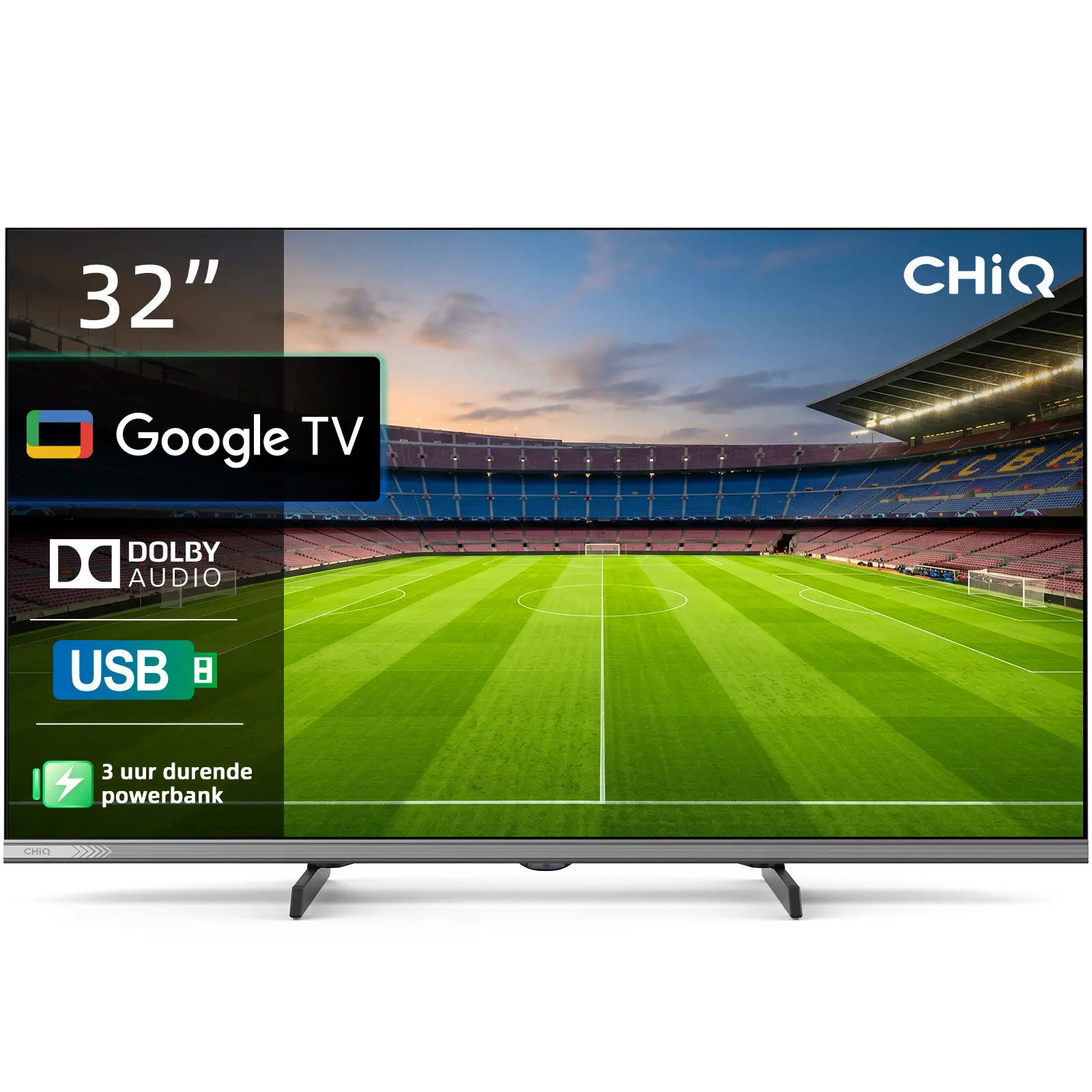 Téléviseur HD 32 pouces CHiQ Google Design sans cadre