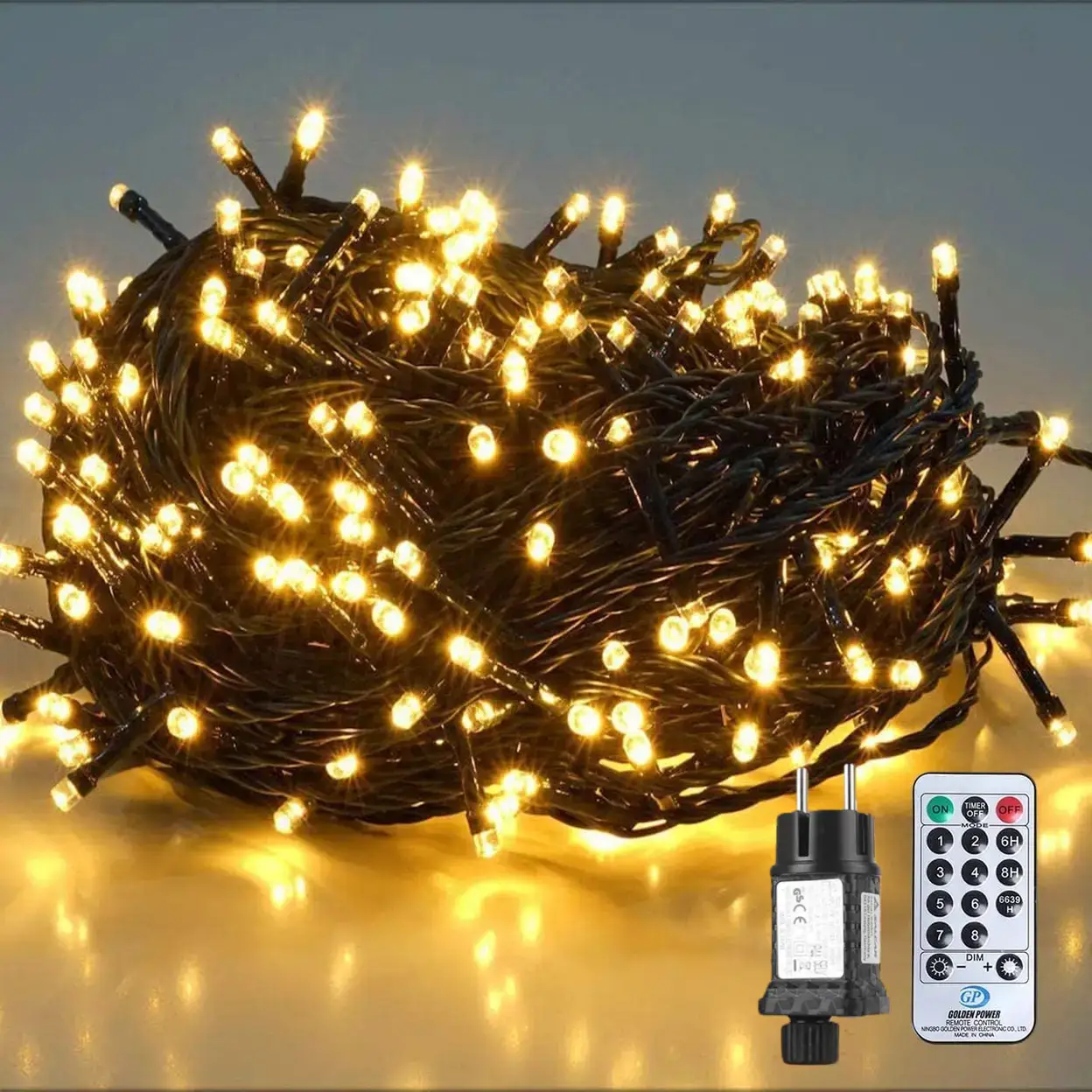 SALCAR 15m 220er Lichterkette Weihnachten LED Deko, 31V Christbaumbeleuchtung Weihnachtsbeleuchtung Außen mit 8 Modi und Memory-Funktion, Warmweiß | Weihnachten