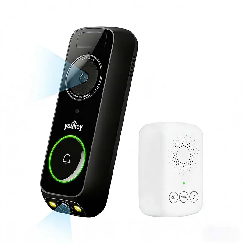You Key Camera Youkey Db312 Dual-camera Draadloze 2k-videodeurbelcamera Met ...