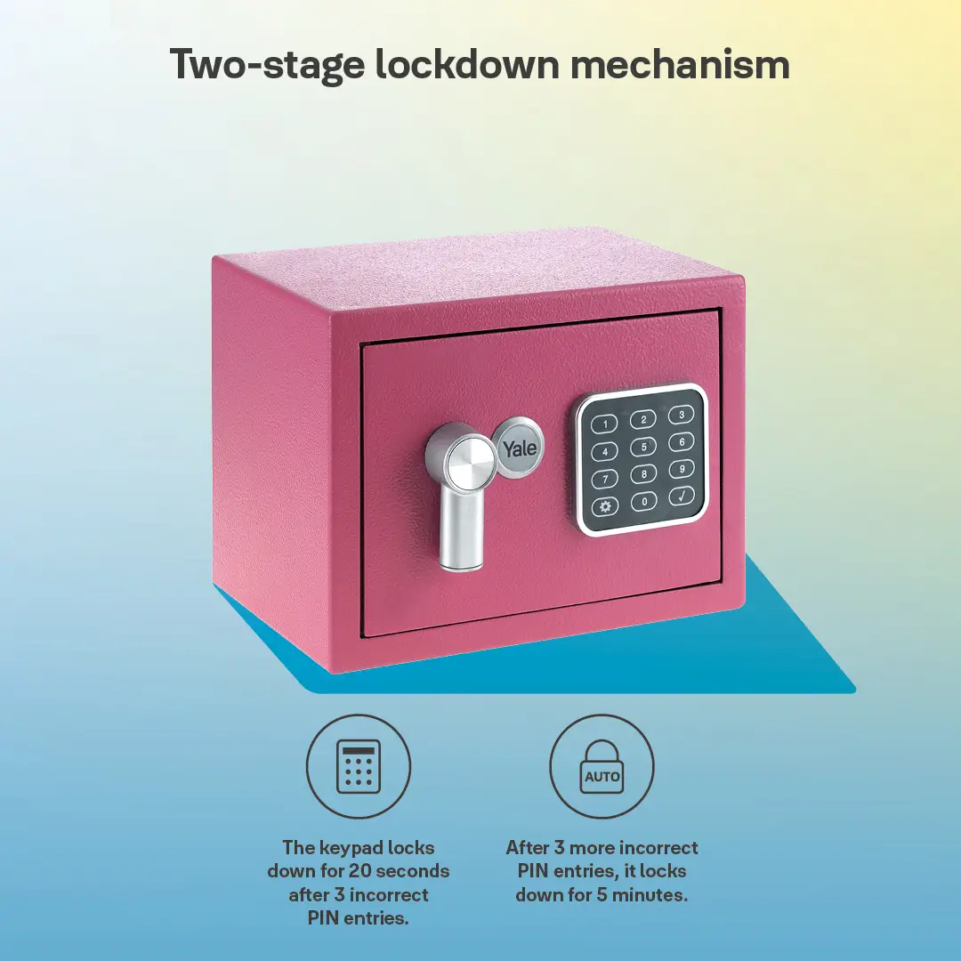 Mini Safe Support Mini Yale Safe Pink | Safes & Safe Accessories | Joybuy