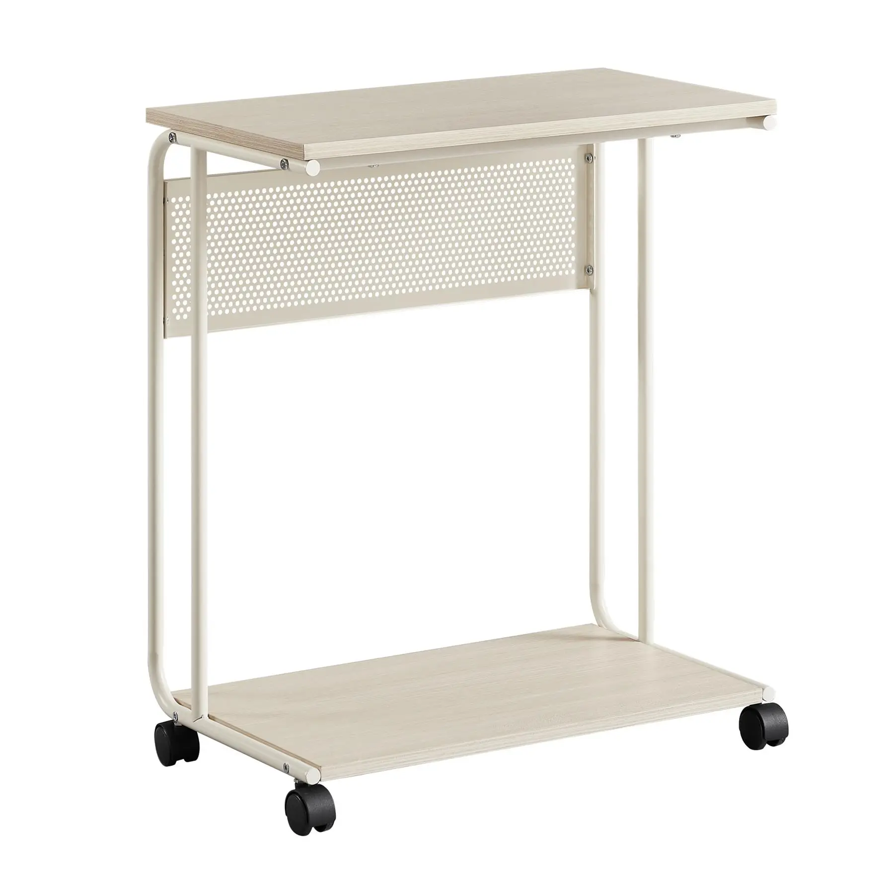 Table D'Appoint En C VASAGLE - Table Chevet Canapé Industriel Marron Rustique Et Noir