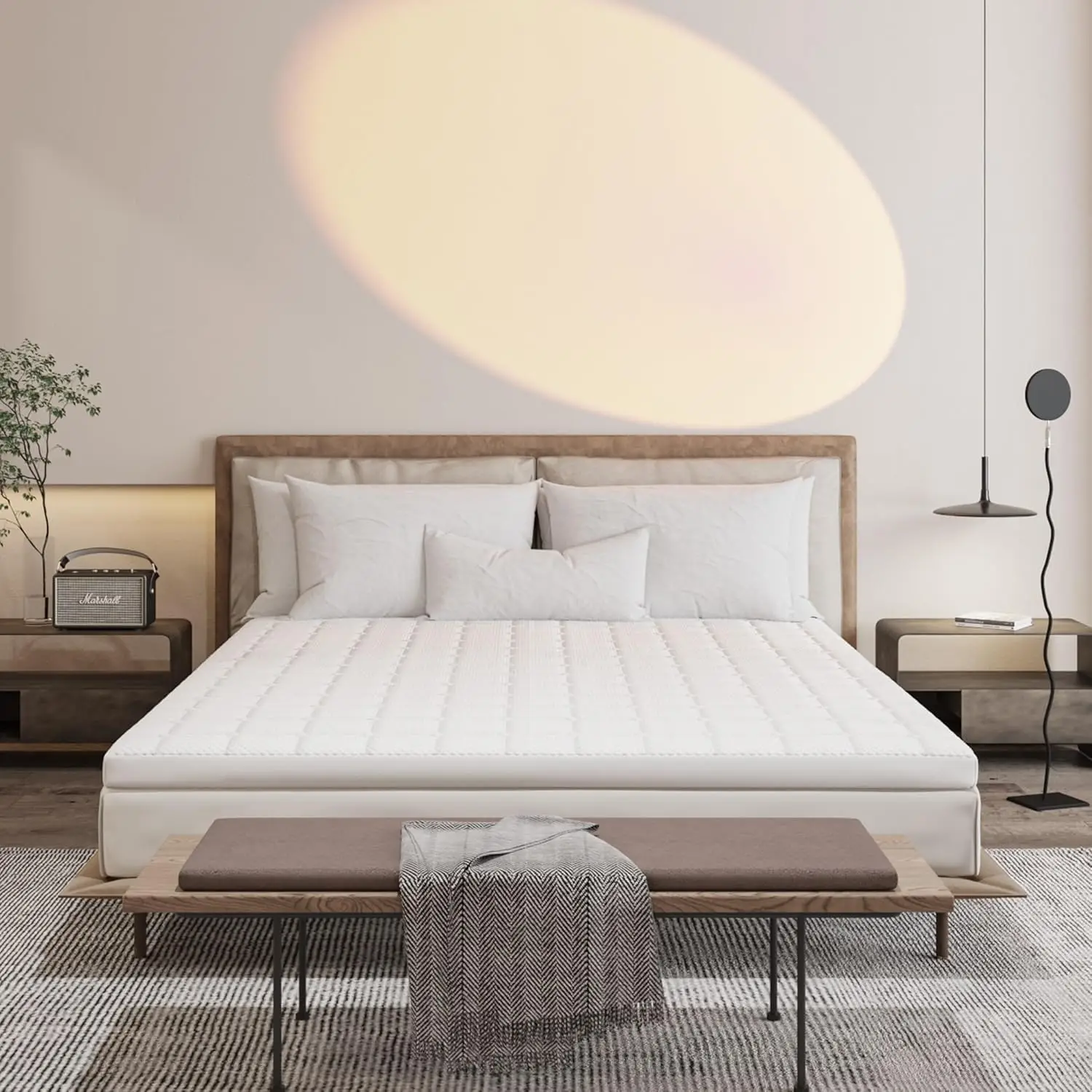 Zinus Matras 140 x 200 cm, hardheidsgraad H3-H4, hoogte 25 cm, Öko-Tex gecertificeerd, matras van traagschuim en veren, hybride matras