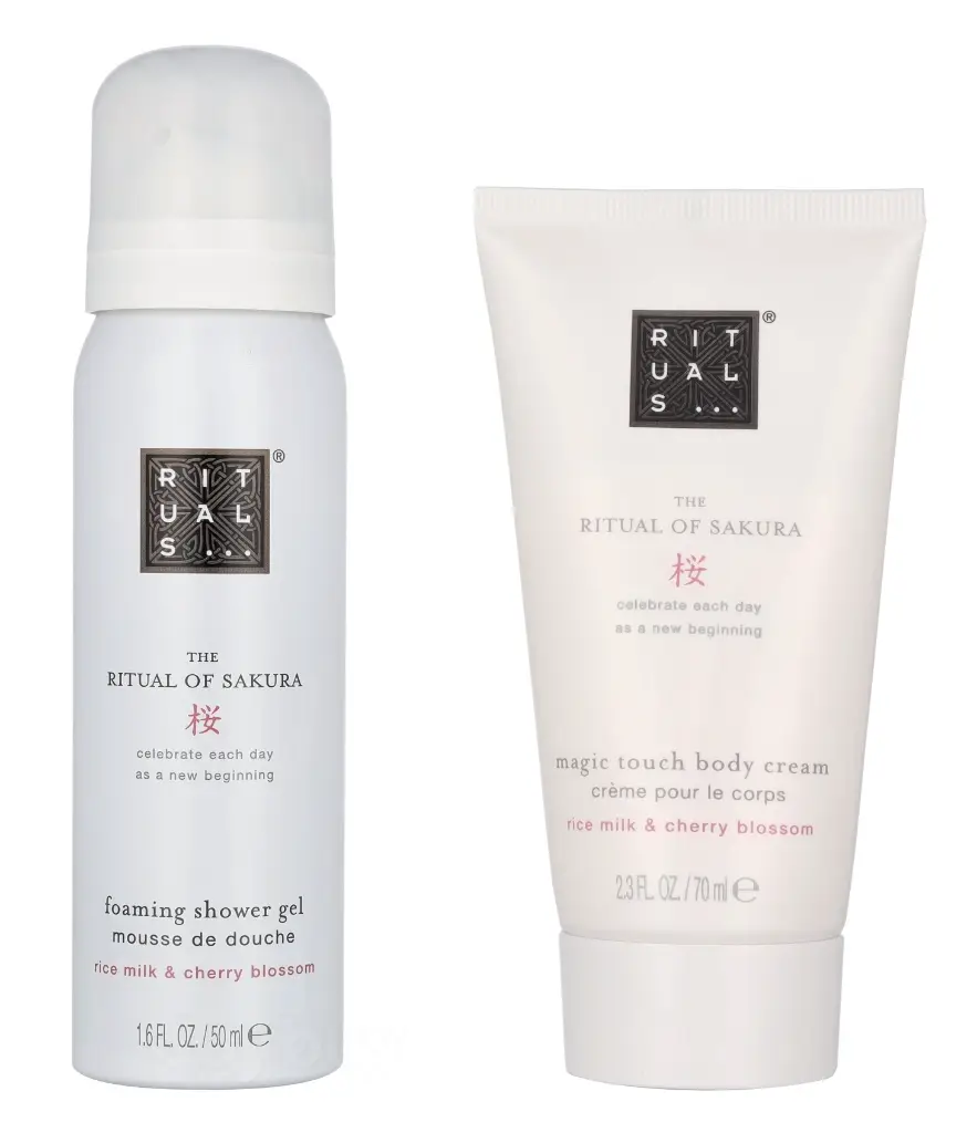 Rituals Sakura Shower Gel 50 Ml + Ody Cream 70 Ml Mini Travel Set ...