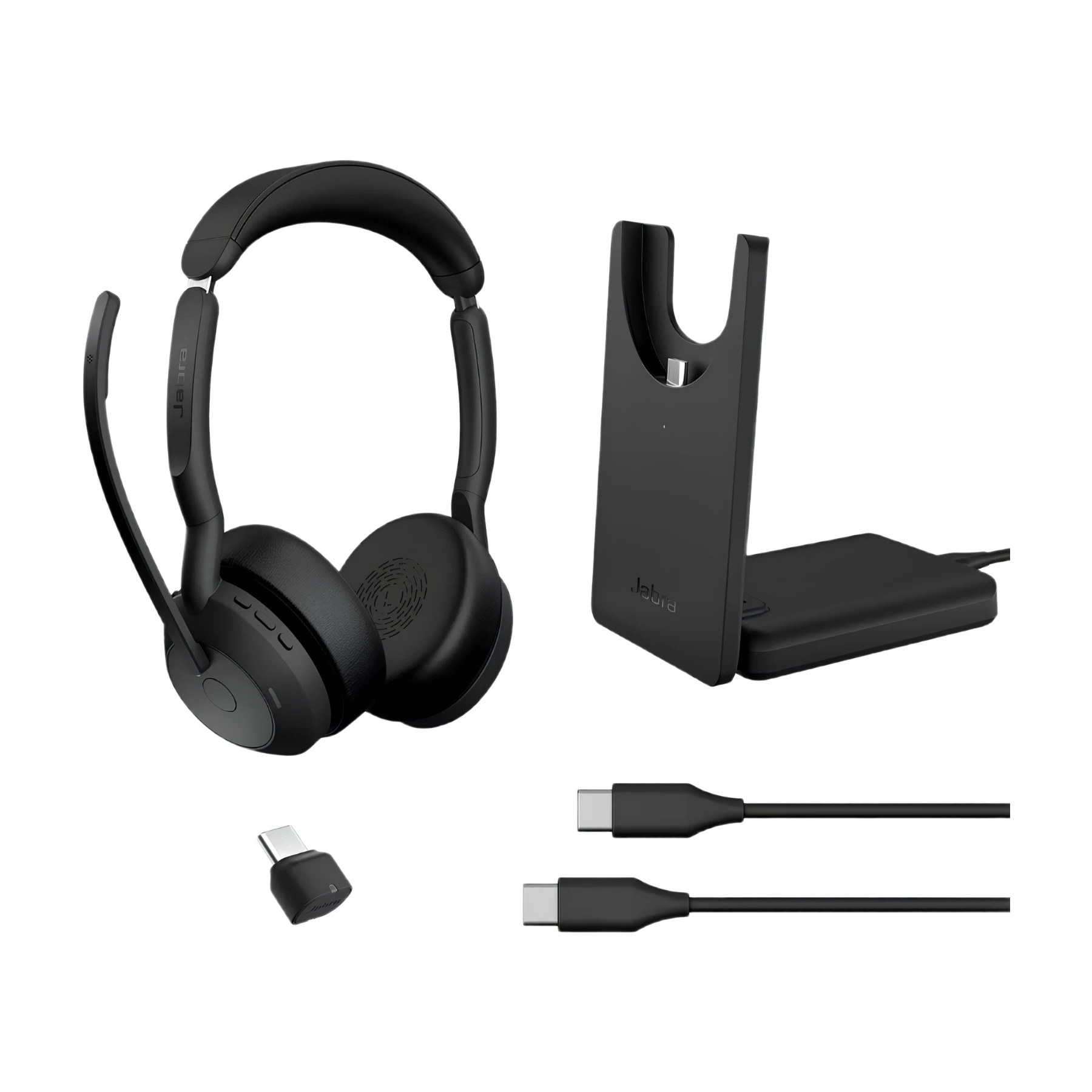 Jabra Evolve2 55 UC Stereo Bluetooth-Headset mit USB-C-Ladung 25599-989 ...