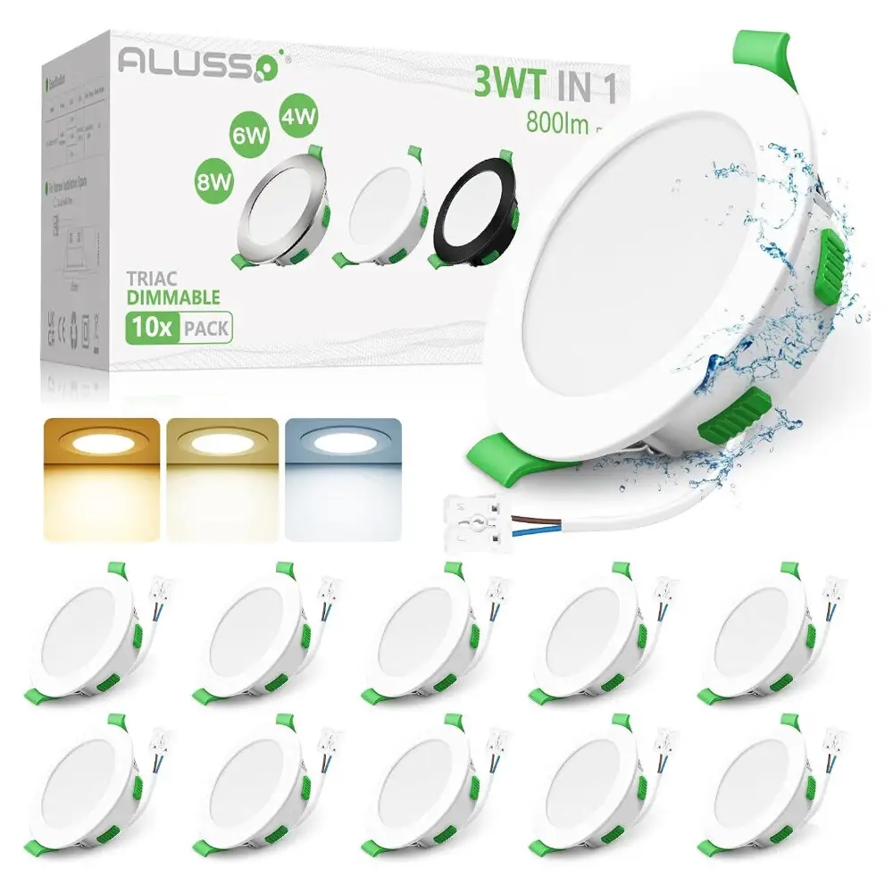 ALUSSO LED-downlight, 230 V, dimmbar, ultraflache LED-spotlights, 68 mm