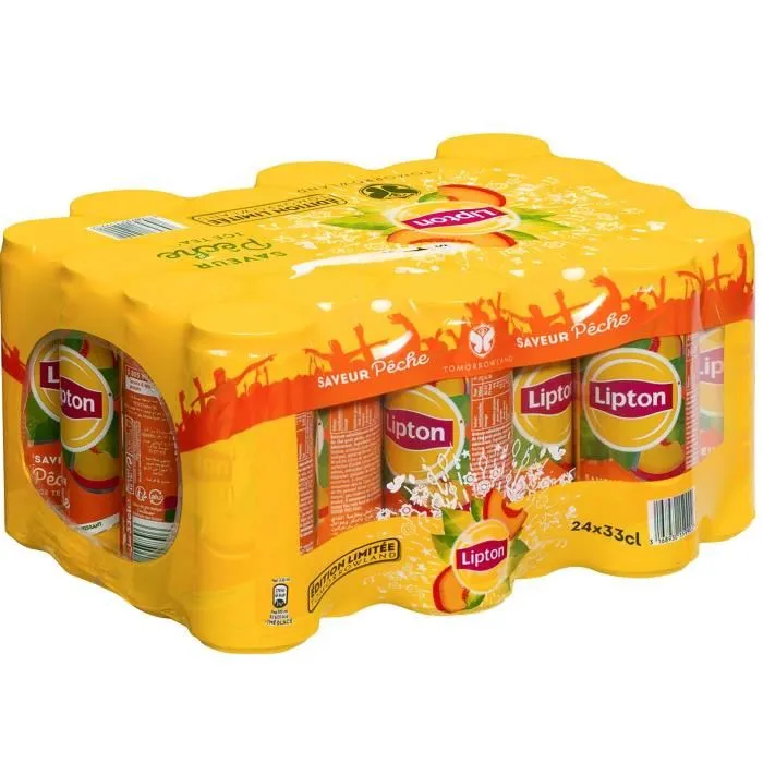 Canettes Thé glacé pêche Lipton 24 x 33 cl