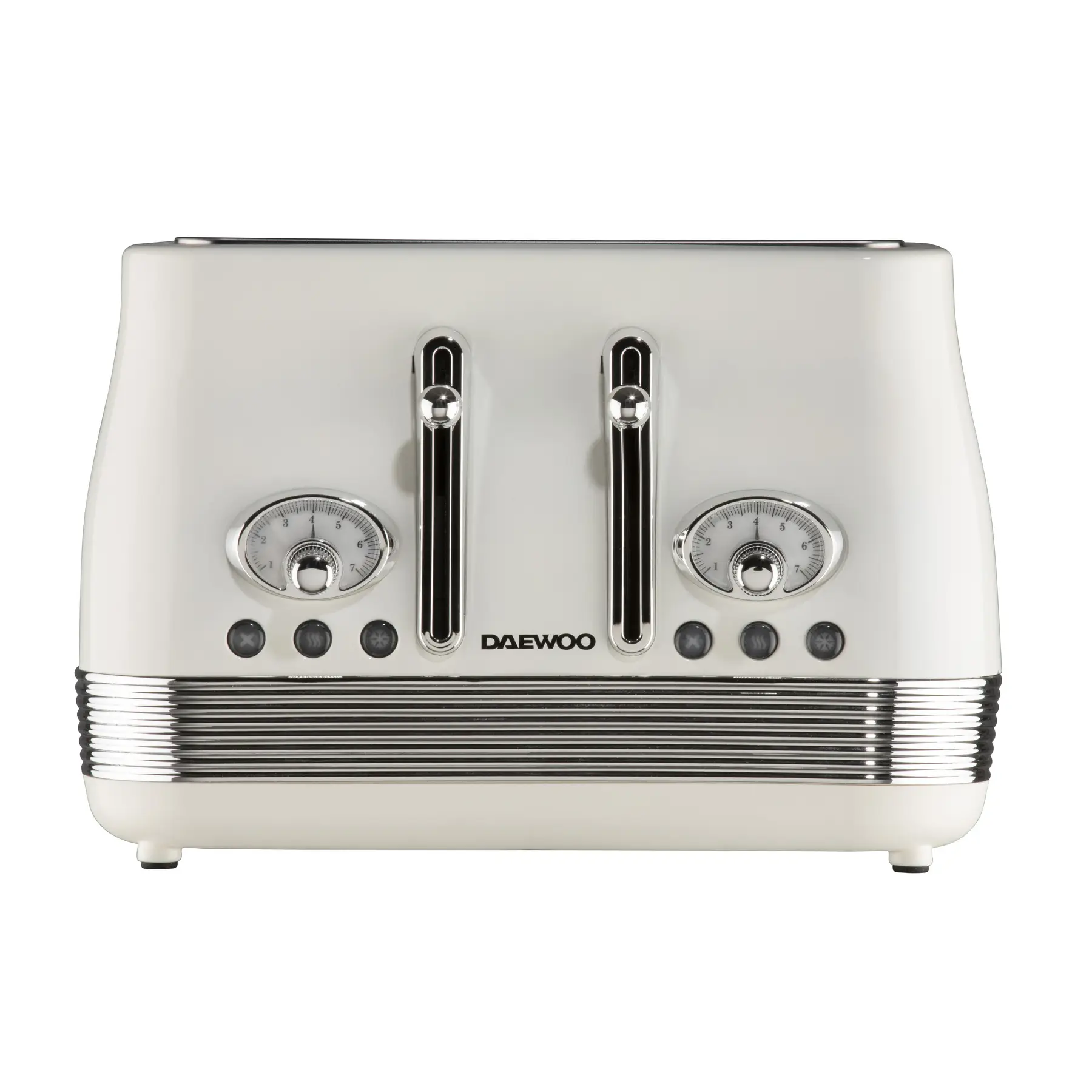 DAEWOO Denver 4 Slice Retro Toaster, Wide Slots, Buttermilk (Cream ...