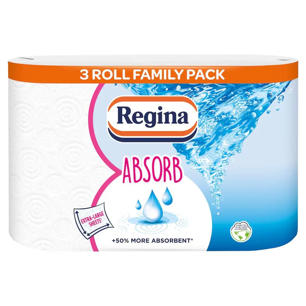 Regina XXL Absorb Kitchen Roll, 2-Ply, 3 Rolls | Kitchen Rolls | Joybuy
