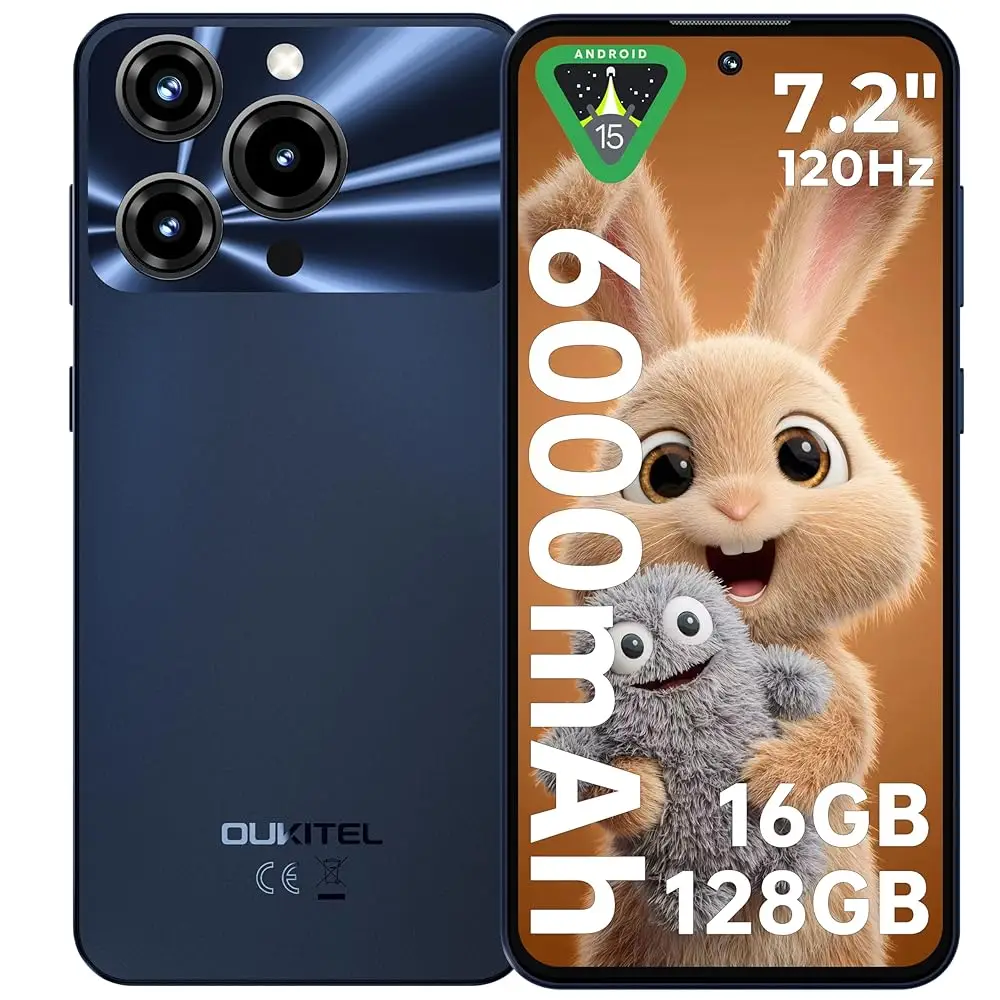 OUKITEL C69(4+128) 7,2 inch 6000 mAh batterij 9,5 mm ultradunne