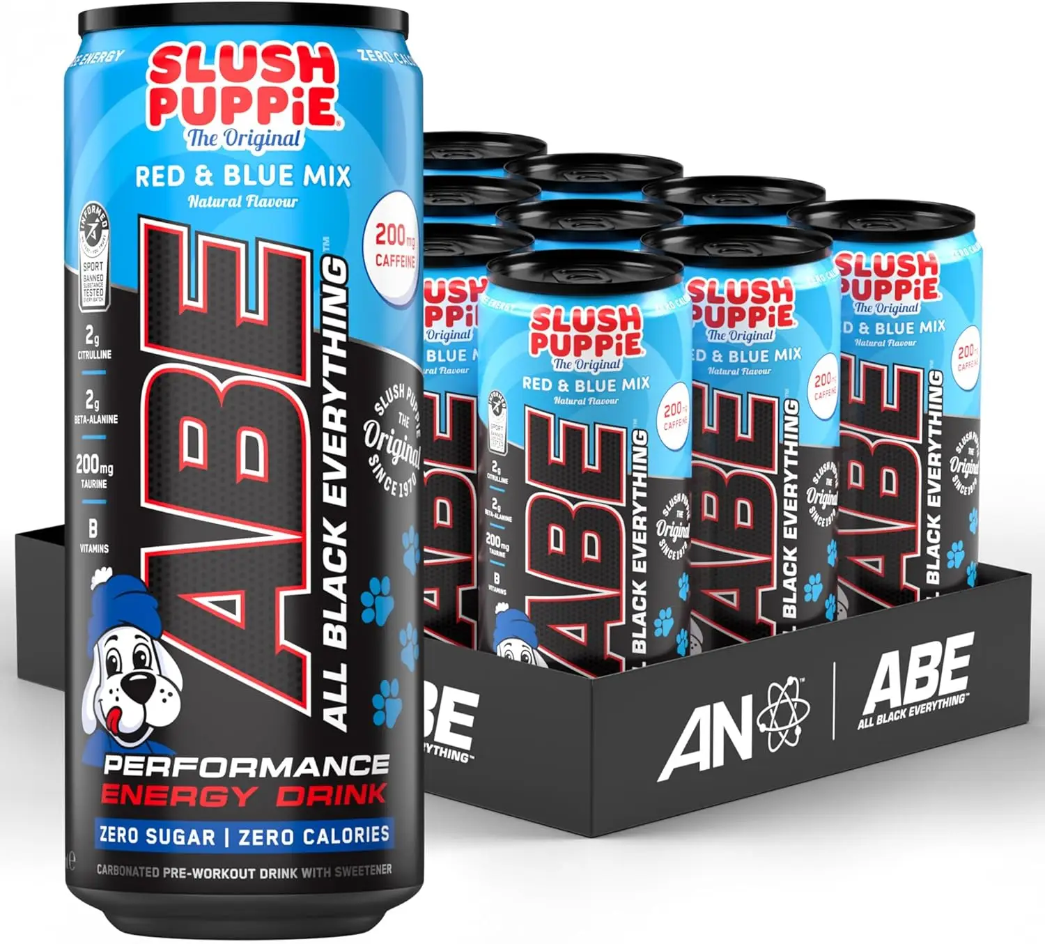 Applied Nutrition ABE Energy Drink Slush Puppie Red&Blue Mix - 12 x ...