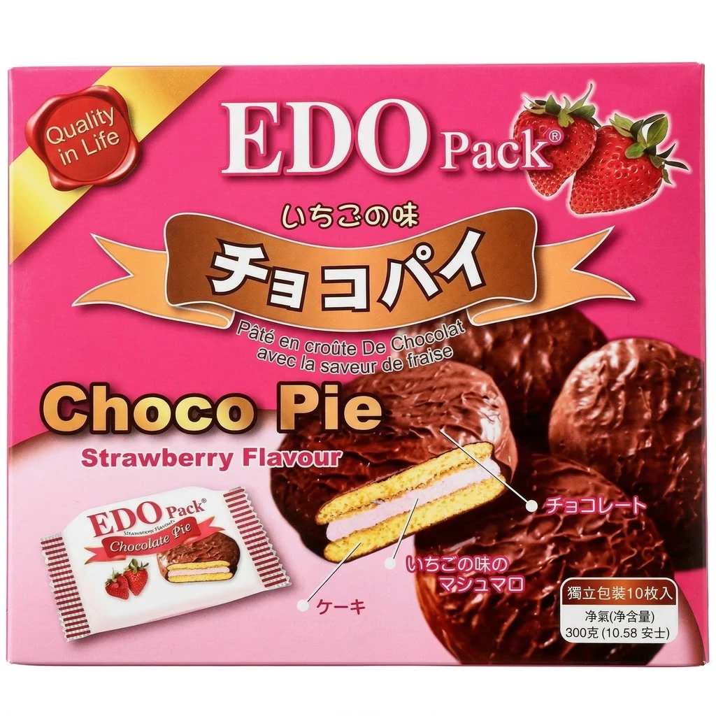 EDO Strawberry-Flavored Chocolate Pie 300g | Biscuits | Joybuy