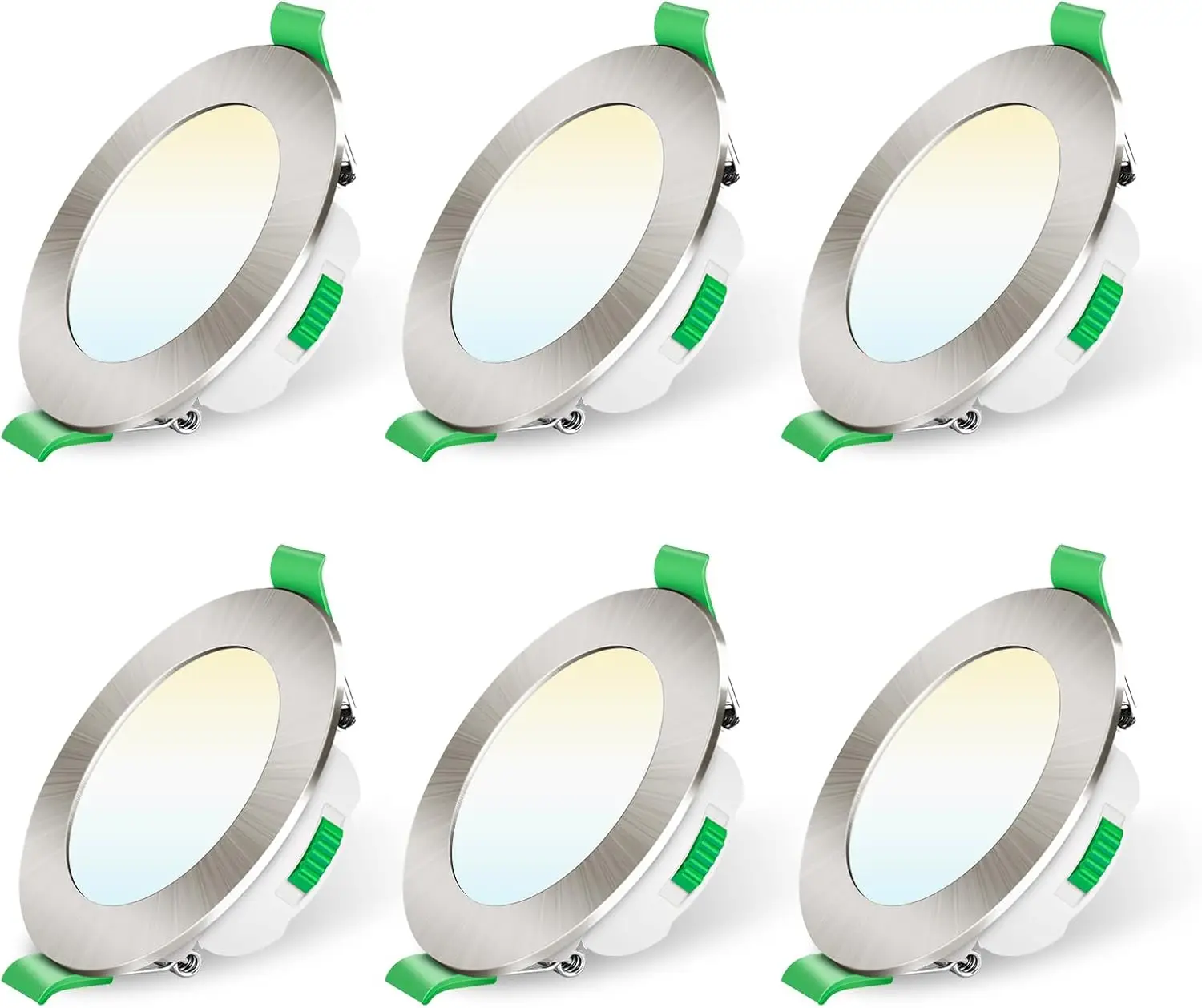 ALUSSO LIGHTING 4W/6W/8W Regelbare LED-inbouwspot Dimbaar 230V, 3CCT 3000K/4000K/6500K Veranderbaar, Extra platte LED-spot 29 mm, Badkamerspot IP44, Zwart Set van 10
