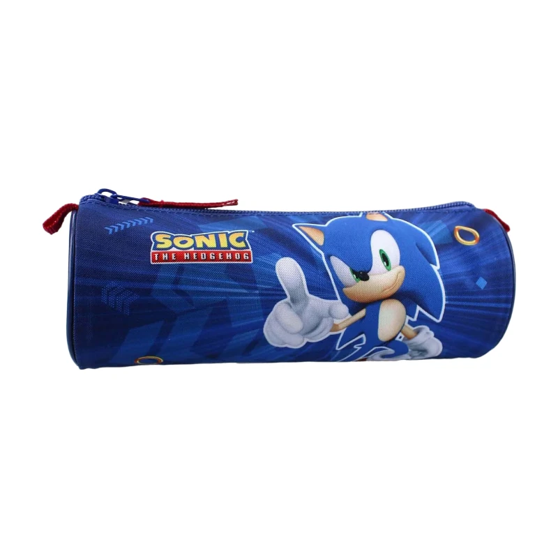 Sonic The Hedgehog - Trousse 3D Double Compartiment Bleue 22 X 10 Cm - Fournitures Scolaires