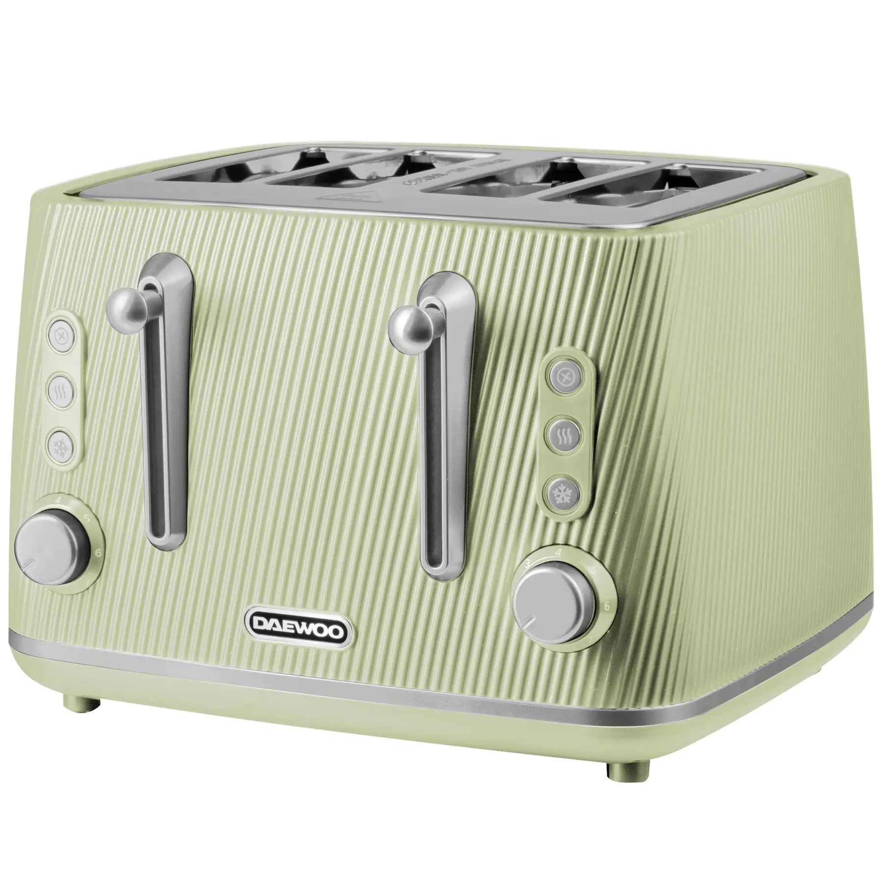 DAEWOO Cascade 4 Slice Toaster, Textured, Wide Slots, Sage Green ...