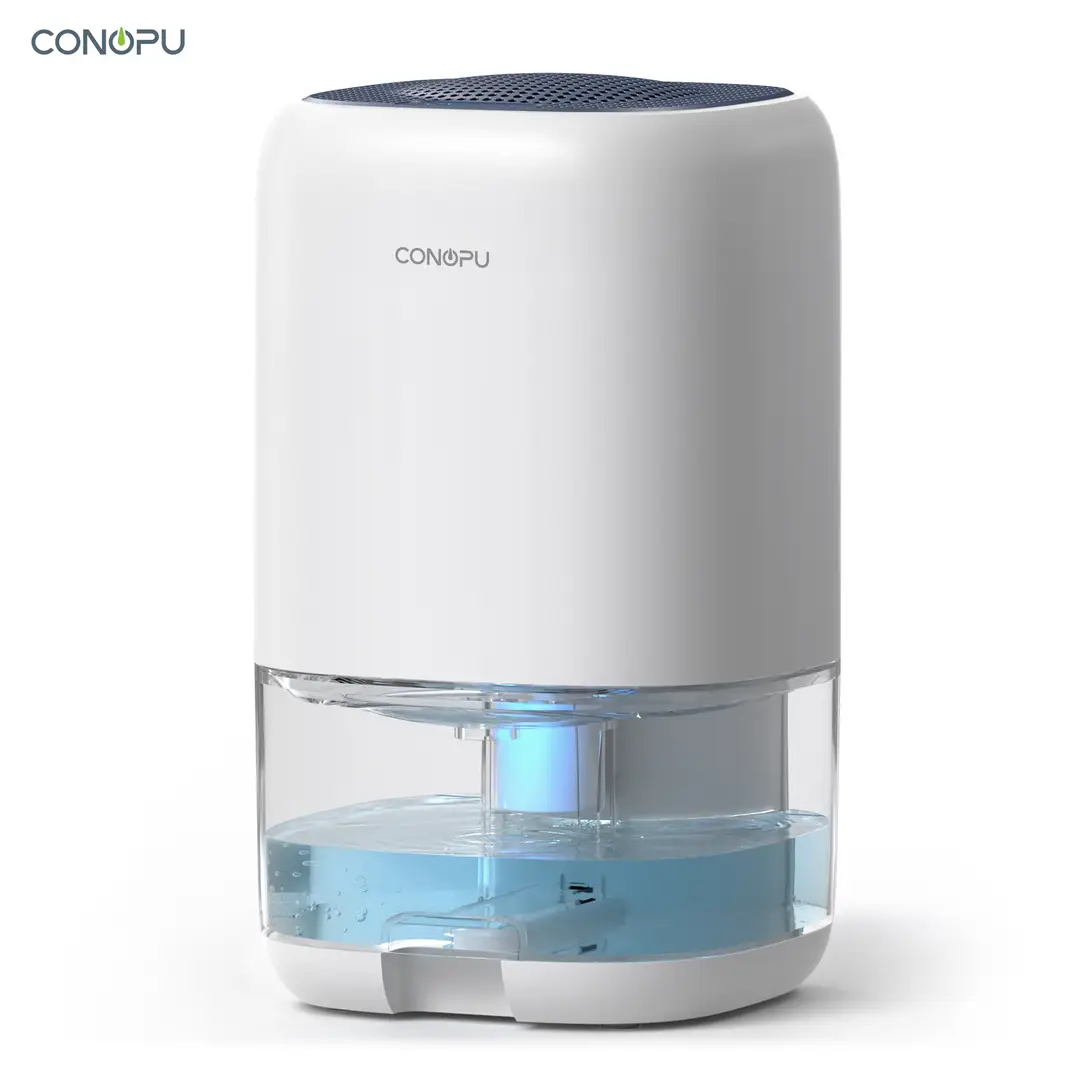CONOPU Entfeuchter CS01H, 1000ml Wassertank, ideal für kleine Räume, 450ml/Tag Feuchtigkeitsentfernung, ultra-leise, 7-Farben LED-Ambientelicht, abnehmbarer & waschbarer Tank, tragbar.