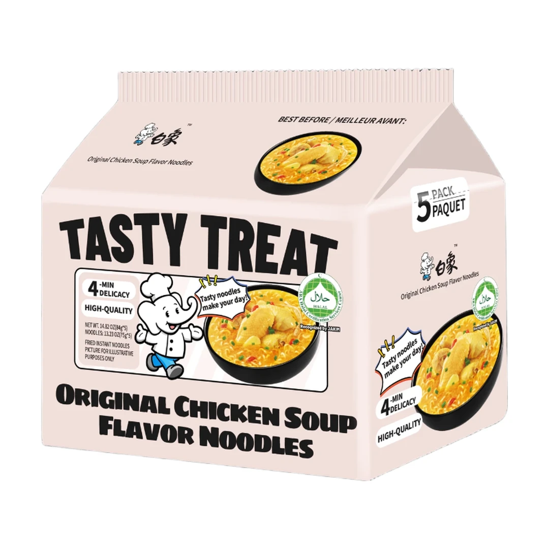 Bai Xiang Nouilles au bouillon de poulet - Lot de 5, 420 g