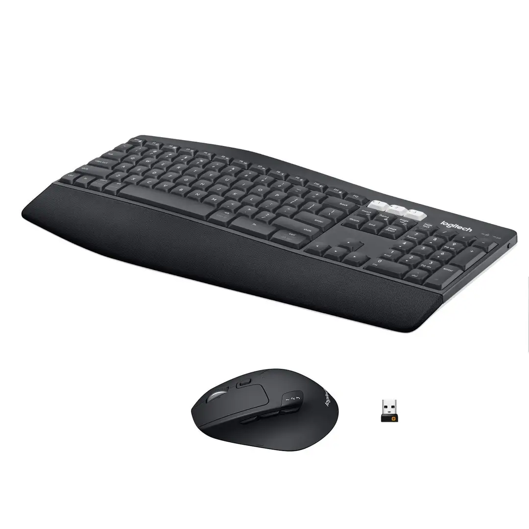 Logitech MK850 Performance Wireless Tastatur-Maus-Set, Bluetooth, 2,4 GHz Verbindung über USB-Empfänger, 24-36 Monate Batterielaufzeit, Handballenauflage, QWERTZ Deutsch, Schwarz
