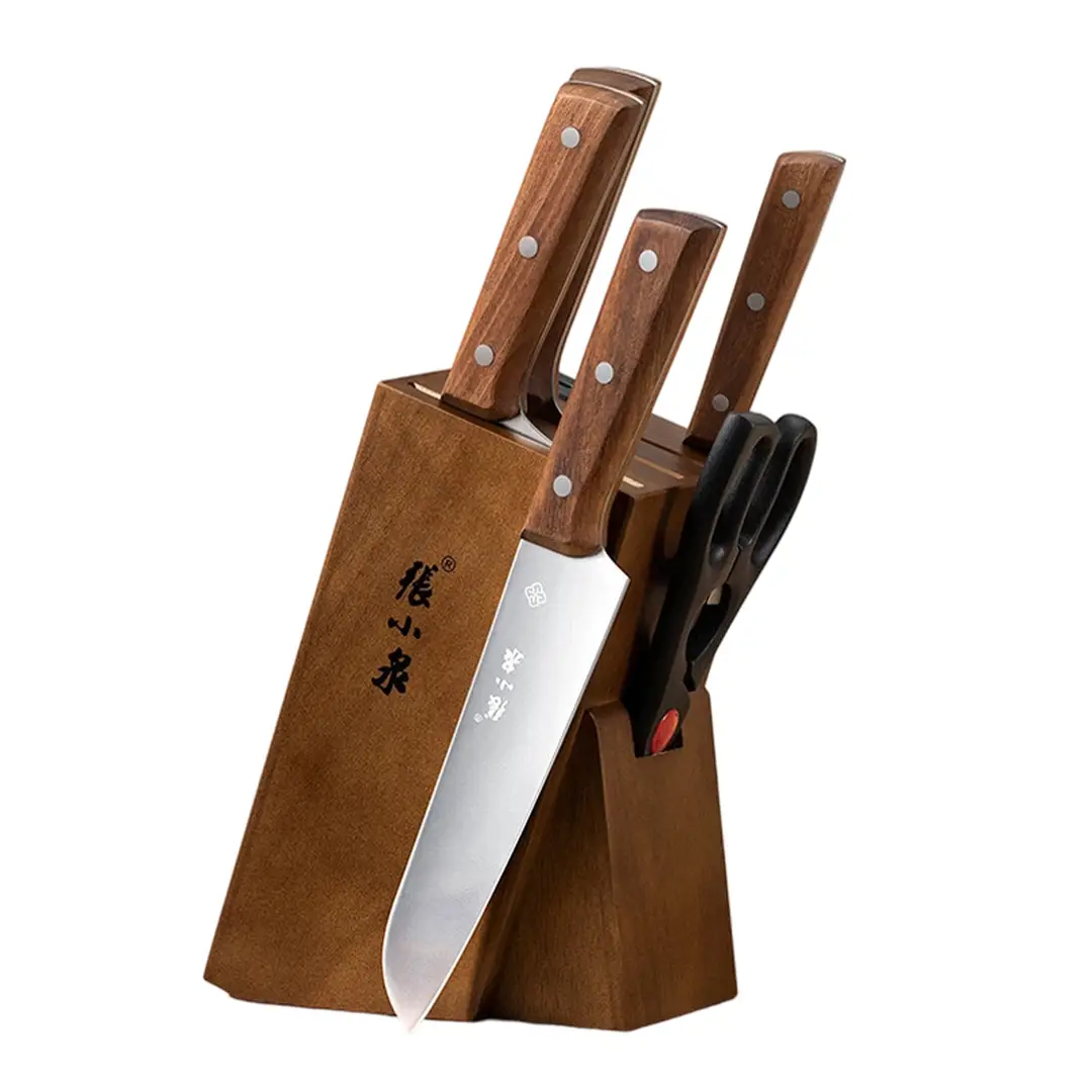 Zhang Xiaoquan Kit d’outils (porte-outils en bois + plusieurs outils + ciseaux) Kit d’outils pour la maison et la cuisine