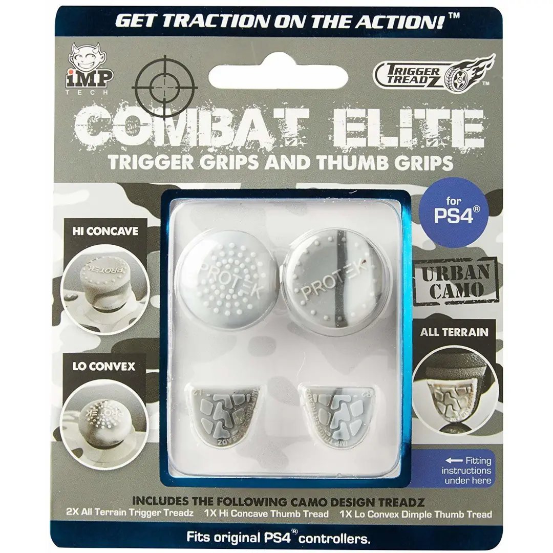 iMP - Trigger Treadz - Combat Elite - Trigger Grips (2pcs) + Thumb Grips (2pcs) - Urban Camo (PS4)