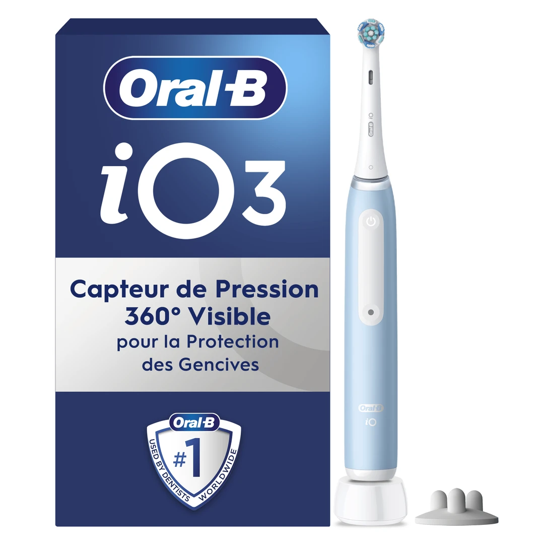 Oral-B iO 3S Brosse À Dents Électrique Bleue, 1 Brossette