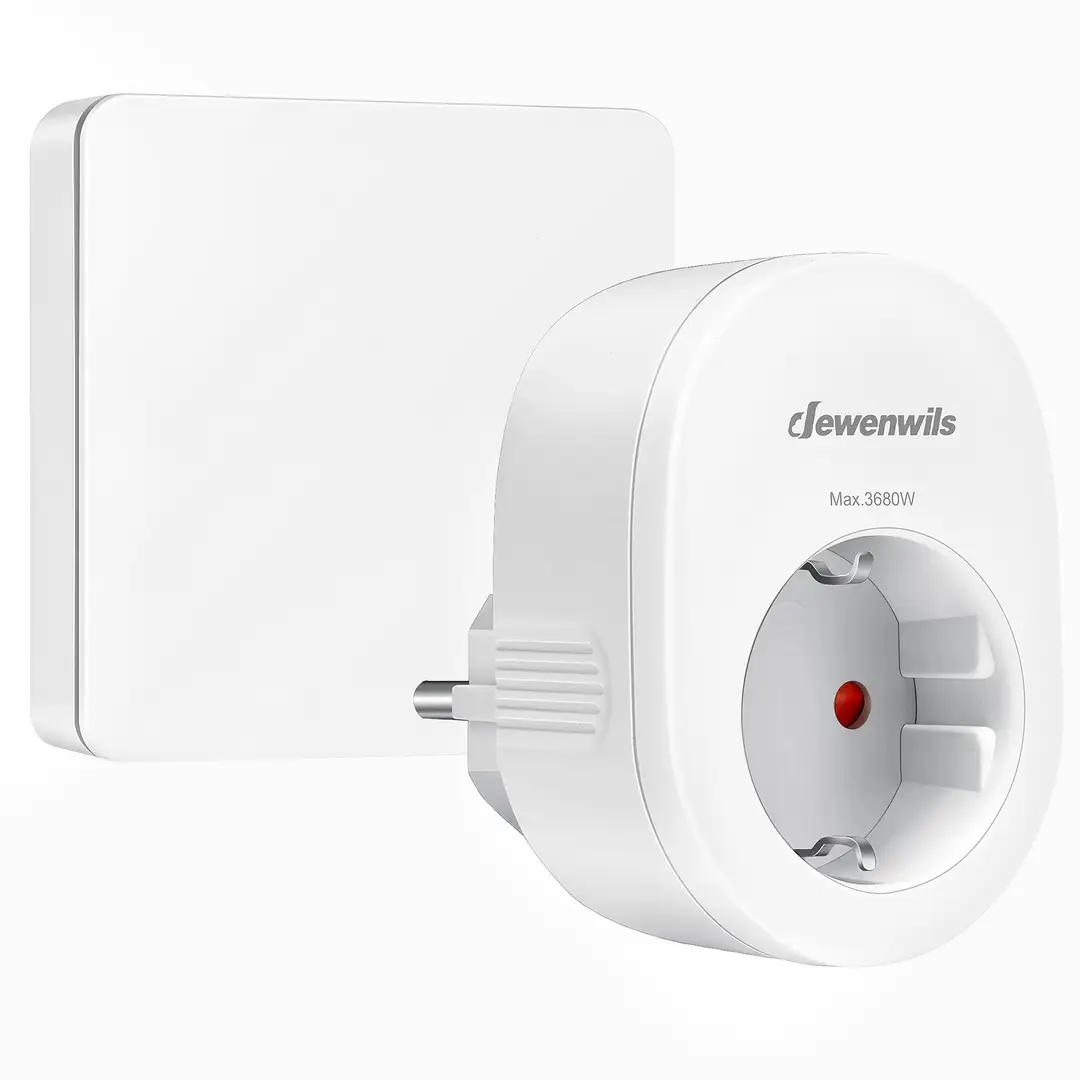 Dewenwils fernbedienbare Steckdose Ein-/Ausschalter kabellos Wandmontage keine Kabel erforderlich 3680W erweiterbarer Lichtschalter für Weihnachtsdekorationen 30 m Reichweite weiß