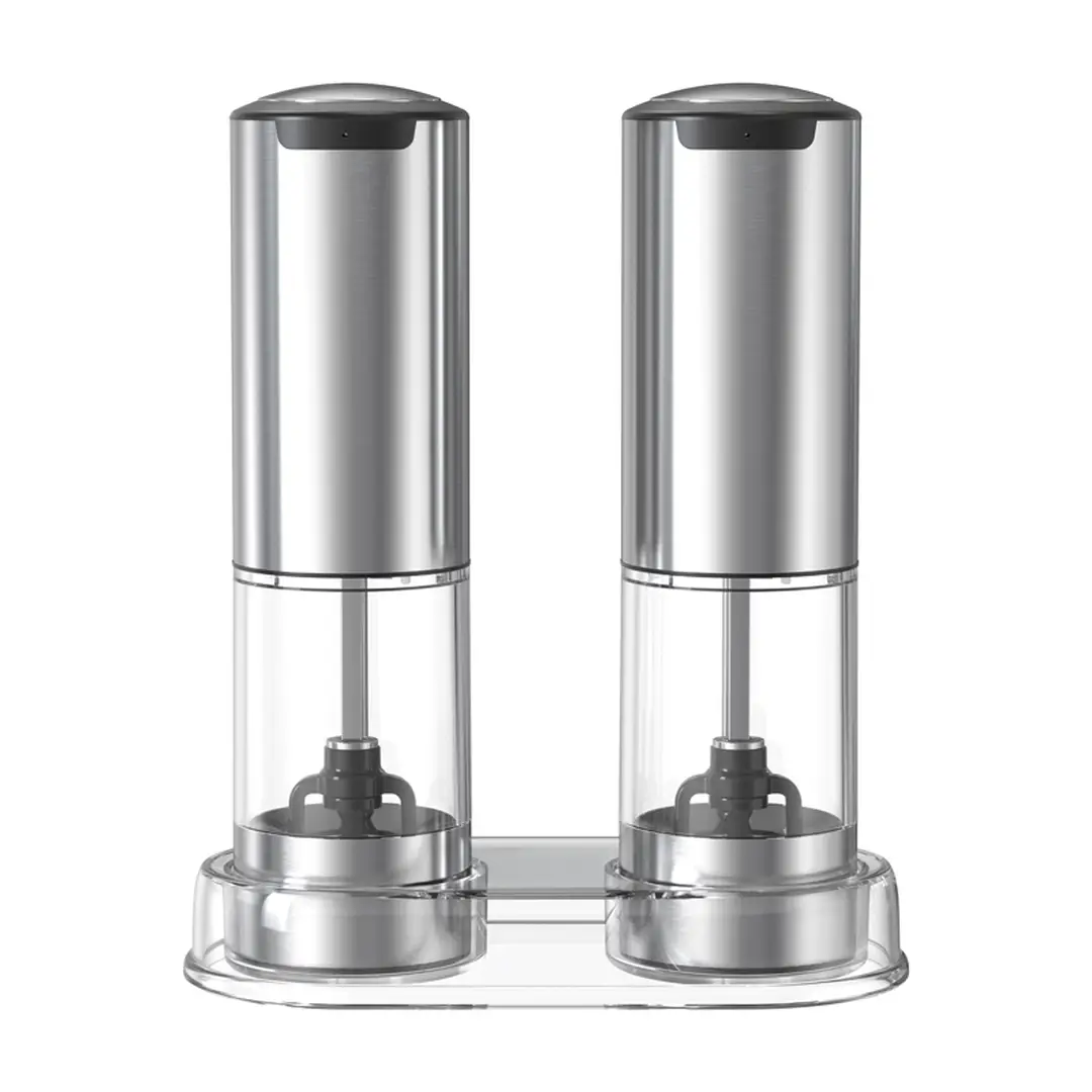 Lot de 2 Moulins à Sel et Poivre Électriques Cuisync KYMQ-37A-H-BS - Capacité 95ml, Acier Inoxydable & Matière ABS