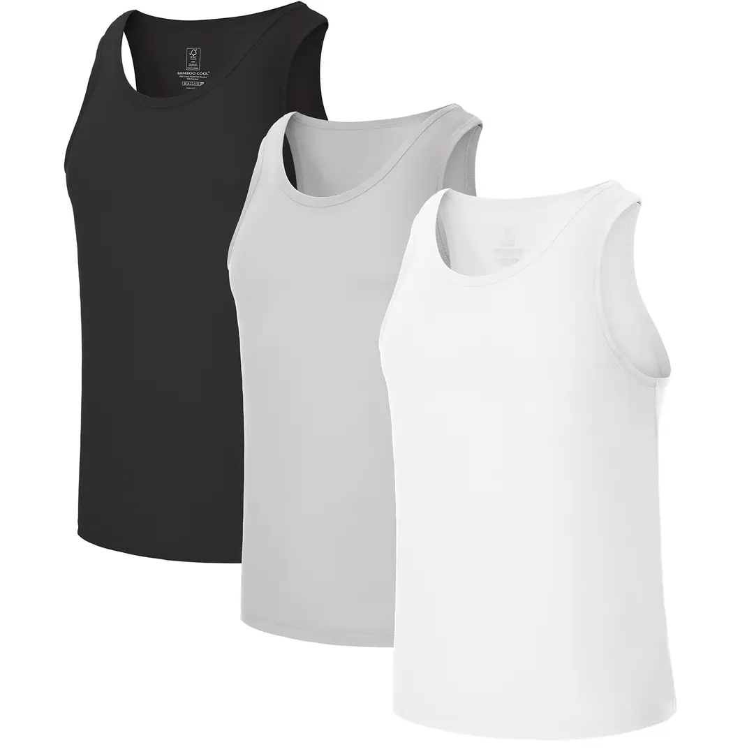 BAMBOO COOL Herren-Pyjama-Set Sommer Schlafanzug Kurzarm-Shirts Weiche Leichte Schlafsets mit Taschen Größe M (3er-Pack)