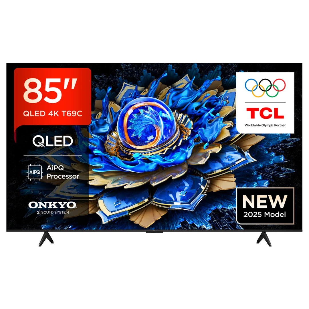 TCL 85T69C QLED Fernseher, 85 Zoll, 4K HDR, Smart TV mit Google TV, Dolby Vision & Atmos, Game Master, Motion Clarity, Google Assistant & Alexa