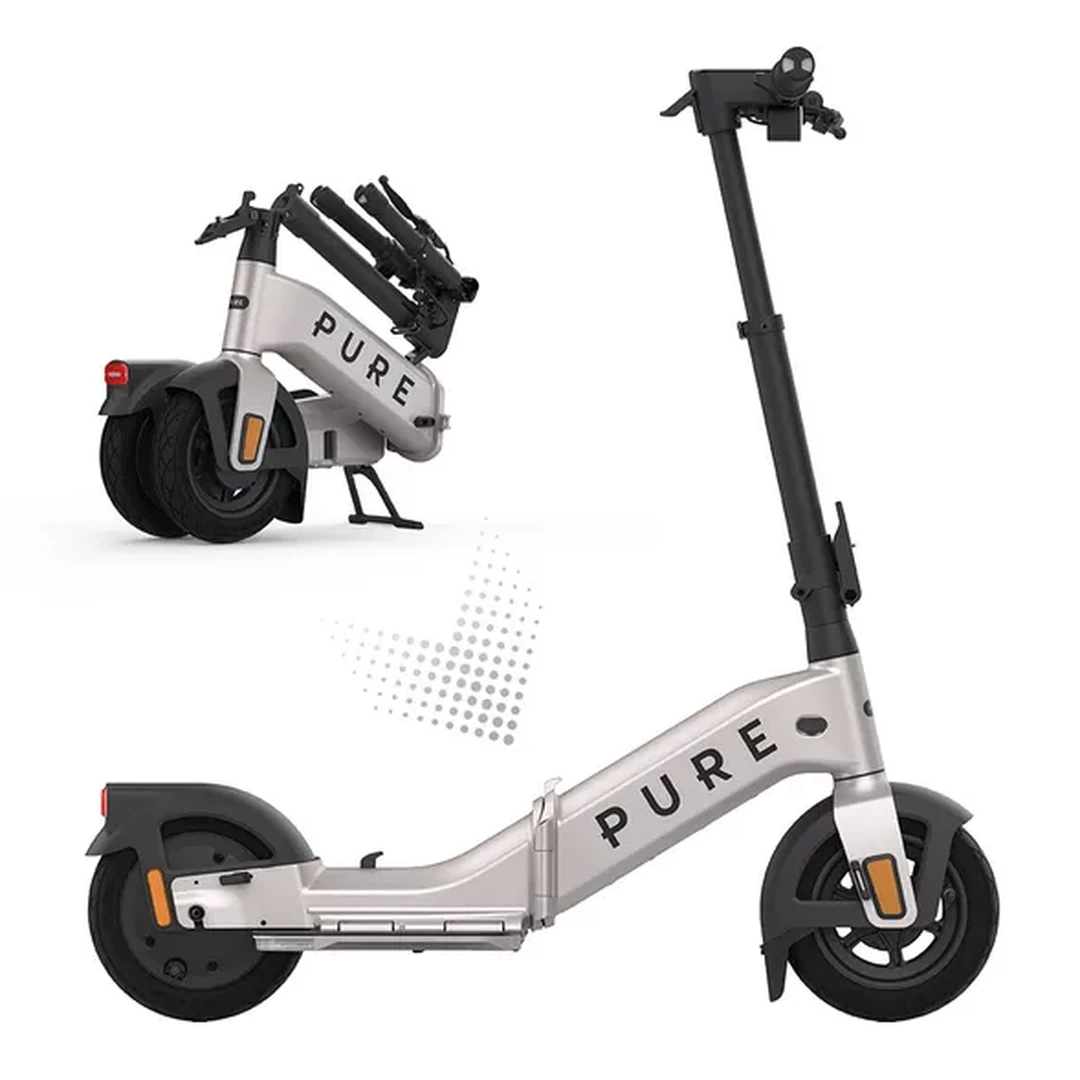 Pure Electric Scooter Advance Flex Folding Platinum Silver