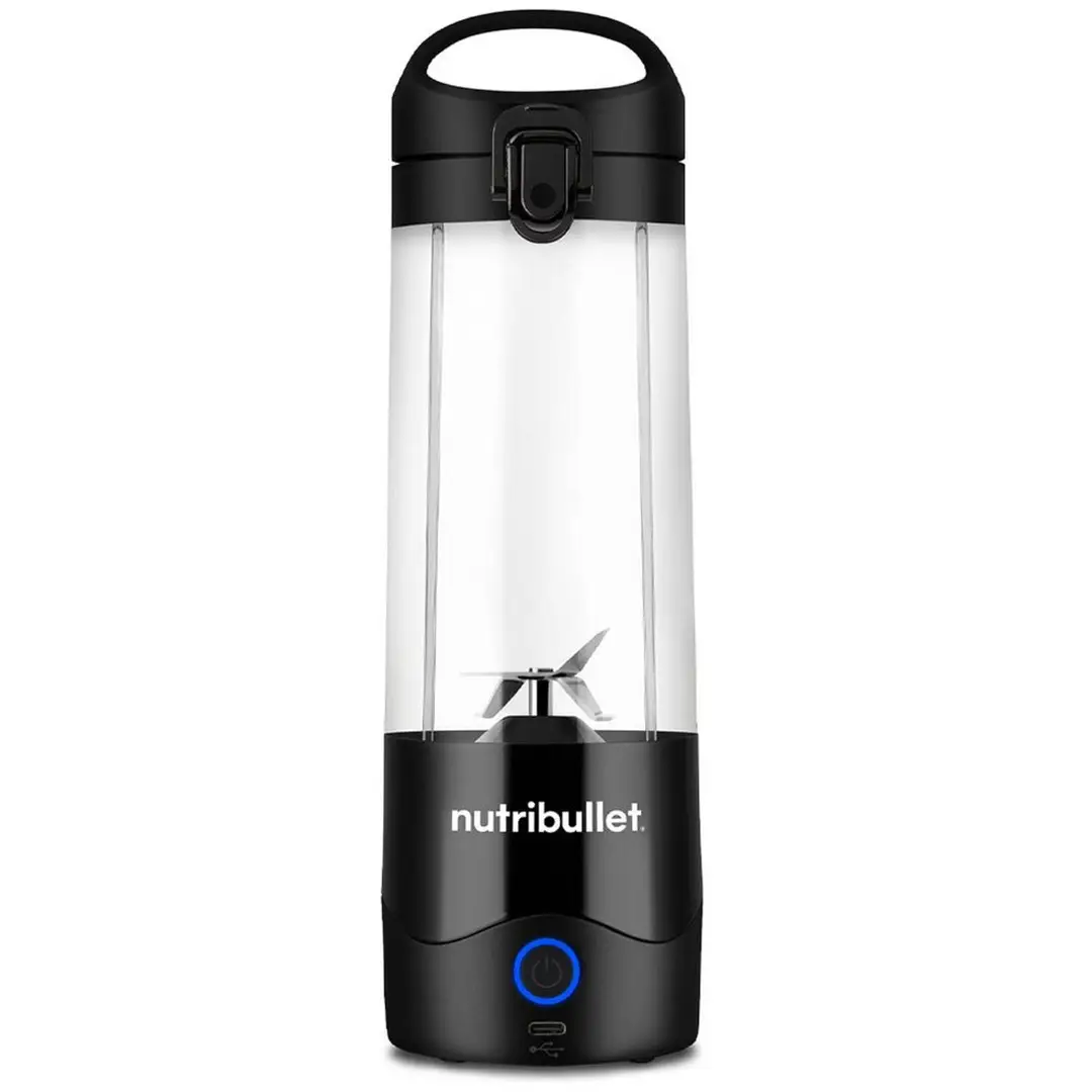 nutribullet Portable Blender - Black, 475ml Cup, Powerful Extractor Blade, To-Go Lid, USB-C Charging Cable, 15+ Blending Cycles