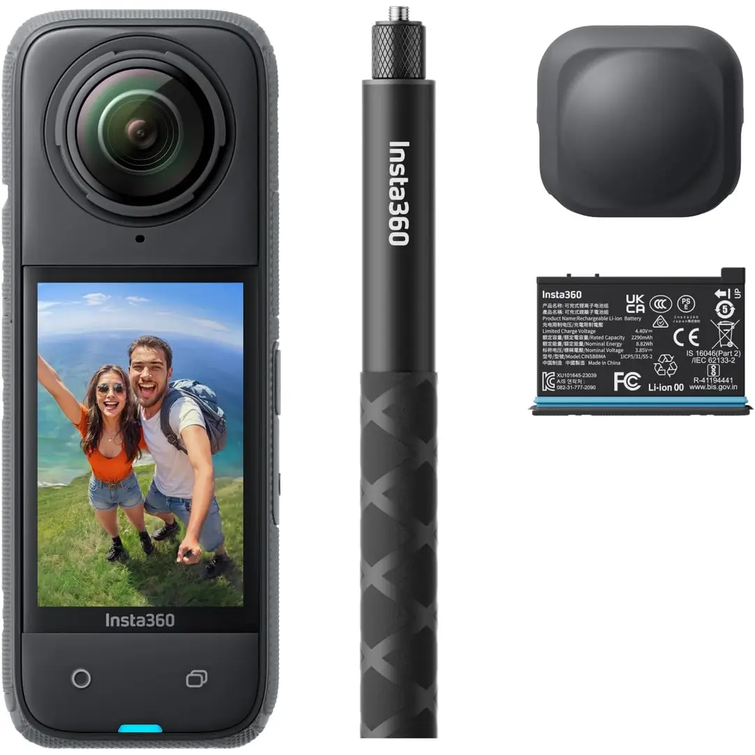 Insta360 X4 Air startpakket – 165 g lichte 8K 360° camera, onzichtbare selfiestick, verwisselbare lenzen, opnemen en daarna framen, geïntegreerde windkap, FlowState-stabilisatie, AI-gestuurde app