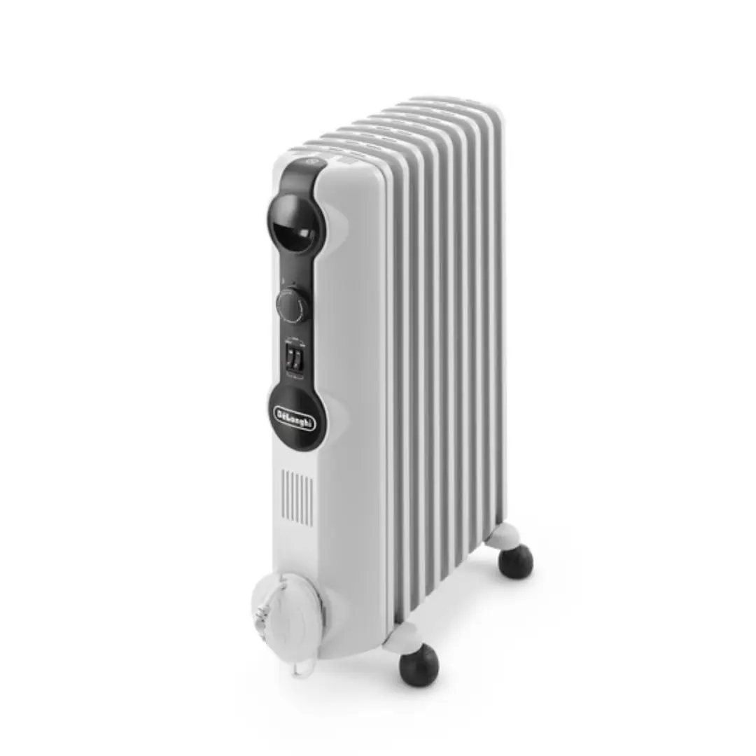 De’Longhi Radia S Oil Filled Radiator, 2000W, 9 Fins, Mechanical Control, White, TRRS0920