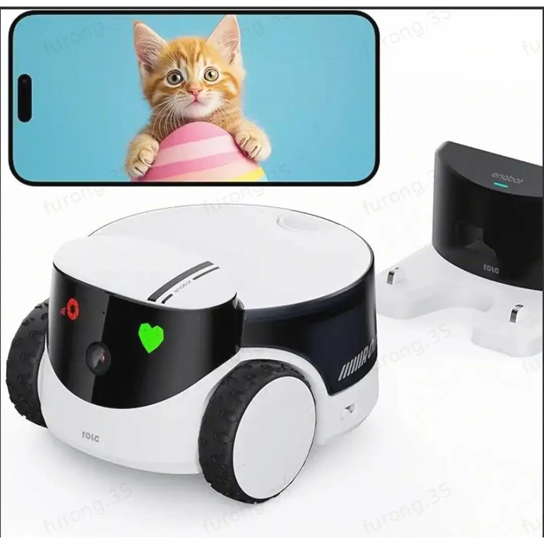 ENABOT Rola PetPal Pet Companion Robot - UK Plug, Remote Interaction for Dogs & Cats