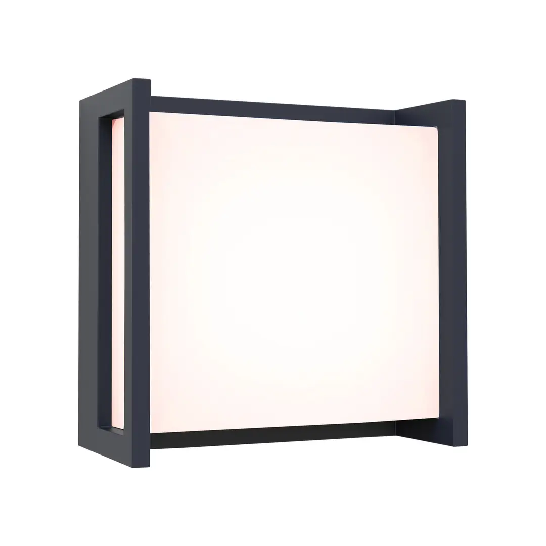 LUTEC LED-Außenwandleuchte, kleine Aluminium-Wandleuchte in Anthrazit, Wandleuchte mit 9,5 W, 650 Lumen, Lichtfarbe Warmweiß (3000 K), quadratische Außenleuchte für Terrasse/Garten/Hauseingang