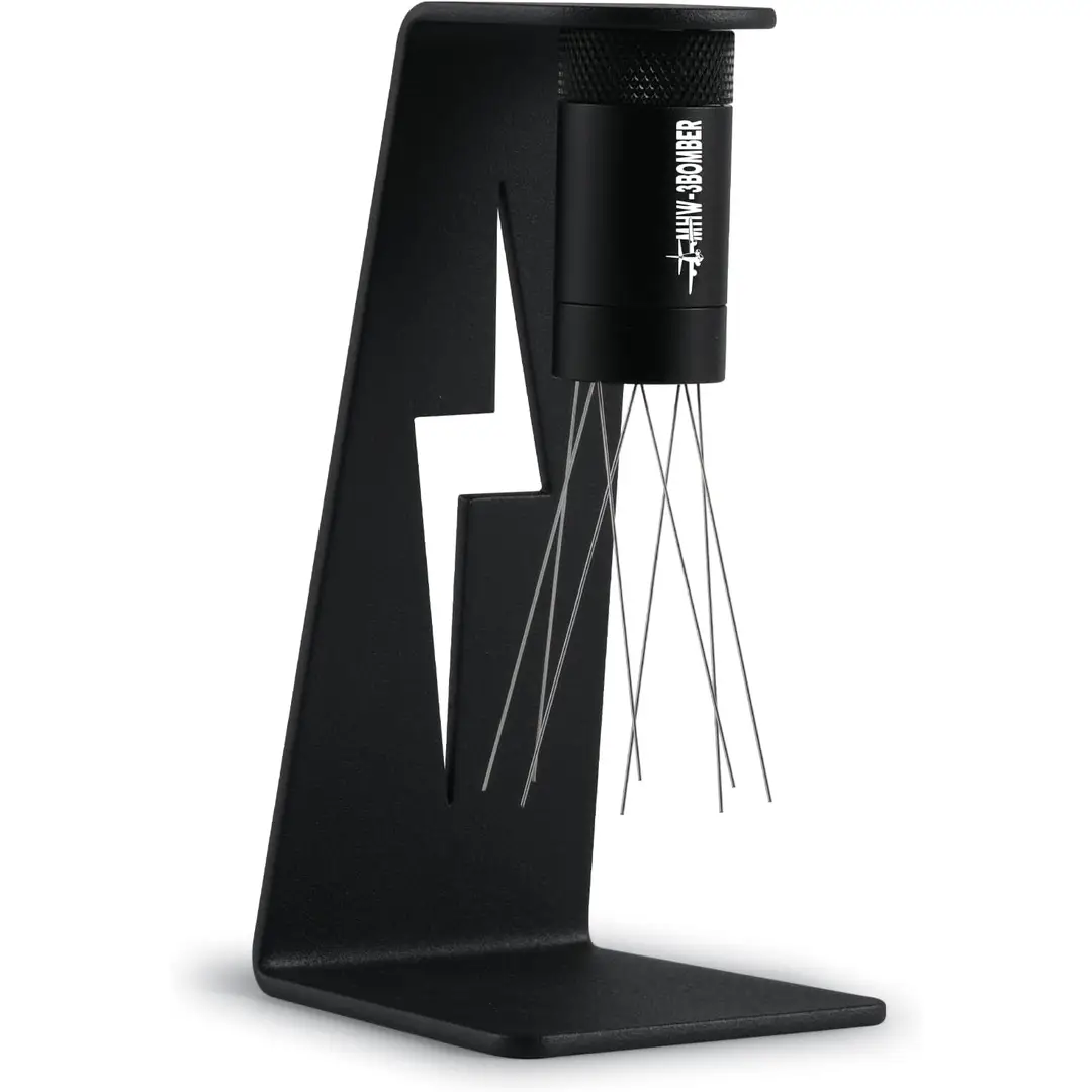 MHW-3BOMBER WDT-Werkzeug Espresso-Verteilerwerkzeug mit Magnetständer, verstellbarer Bereich, Kaffeenadel-Rührer, Edelstahl 304, 8+6 Nadeln, 0,4 mm, T6126