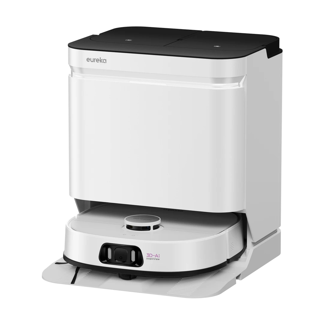 Eureka Floorcare Robot Vacuum and Mop – 2 in 1 Cleaning, Self-Emptying and Self-Refilling Docking Station, UltraLite Design, White – NERJ15ULTRALITE