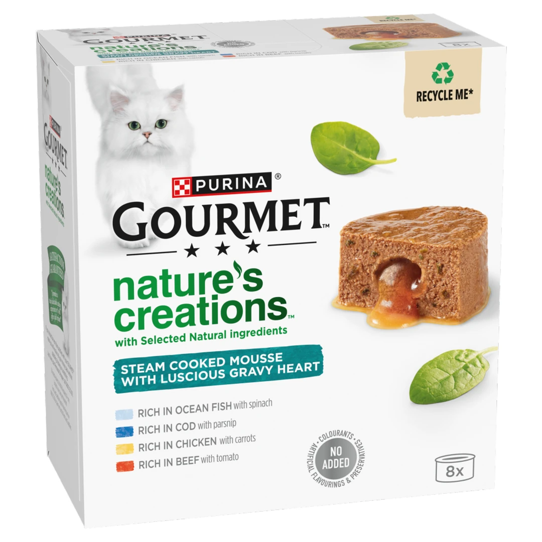 Gourmet Nature's Creations Gravy Heart Wet Cat Food 8x85g
